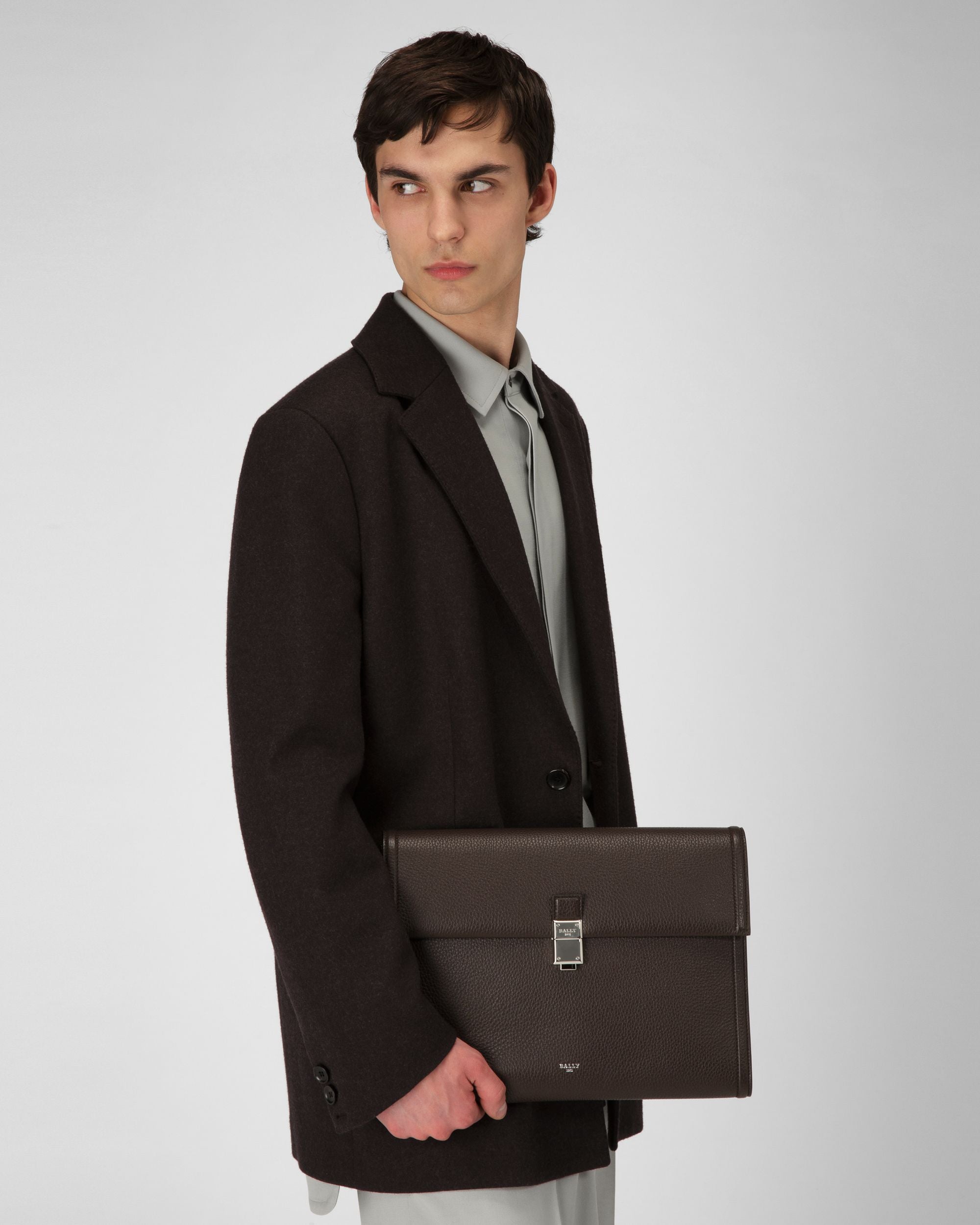 Soryan Portefeuille En Cuir Marron Ébène - Homme - Bally - 02
