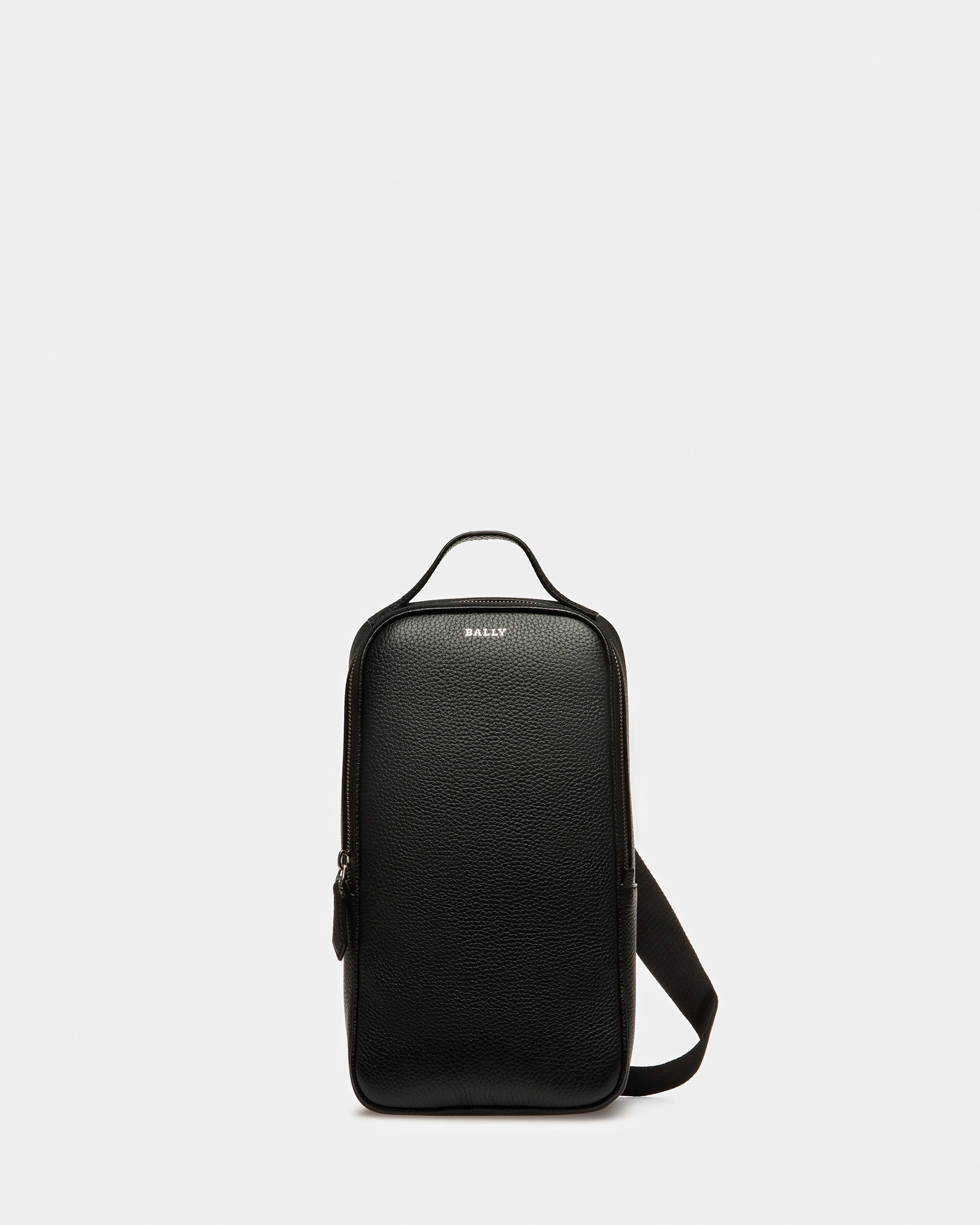Halikho Sac À Dos À Une Épaule En Cuir Noir Et Palladium - Homme - Bally - 01