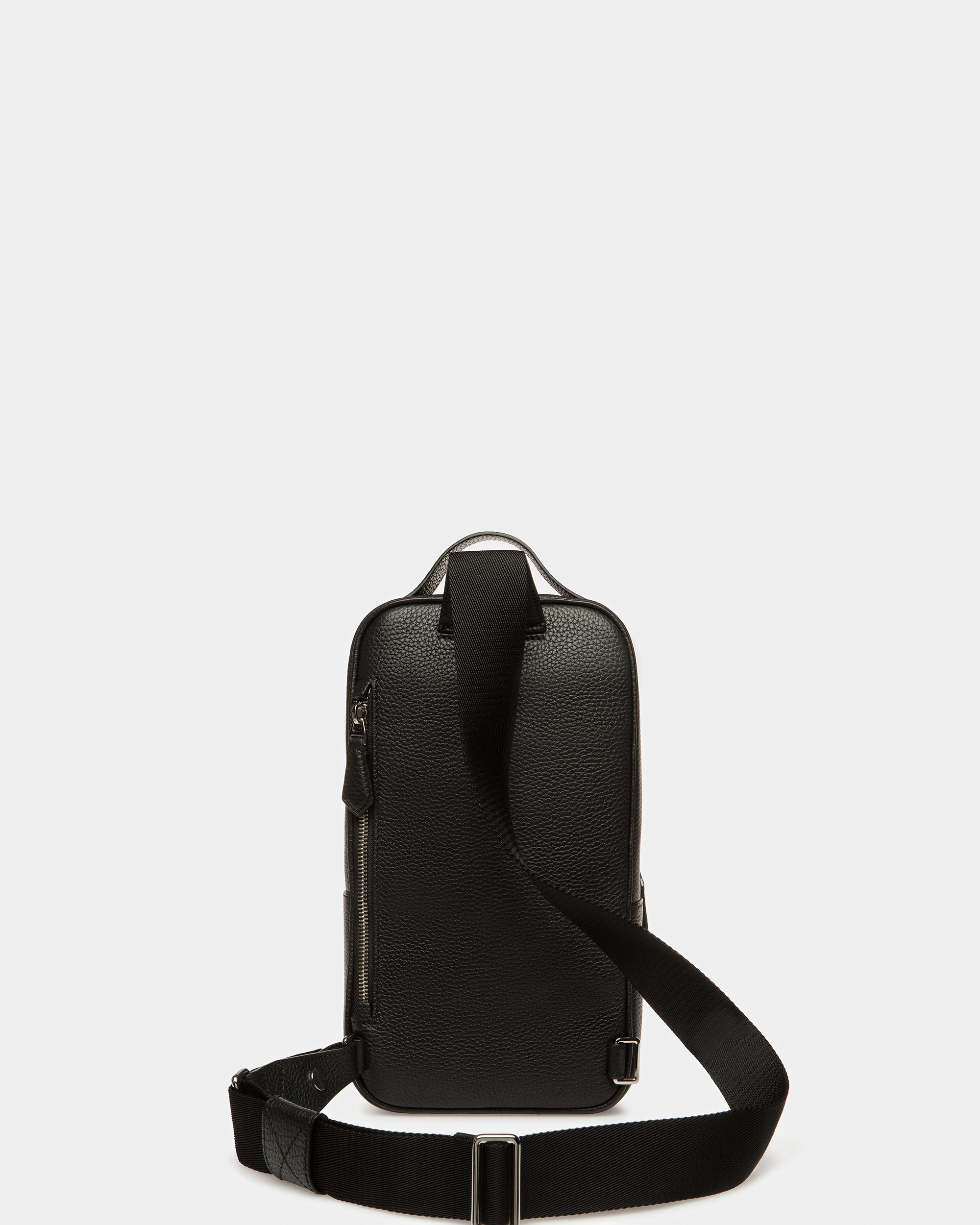 Halikho Sac À Dos À Une Épaule En Cuir Noir Et Palladium - Homme - Bally - 02