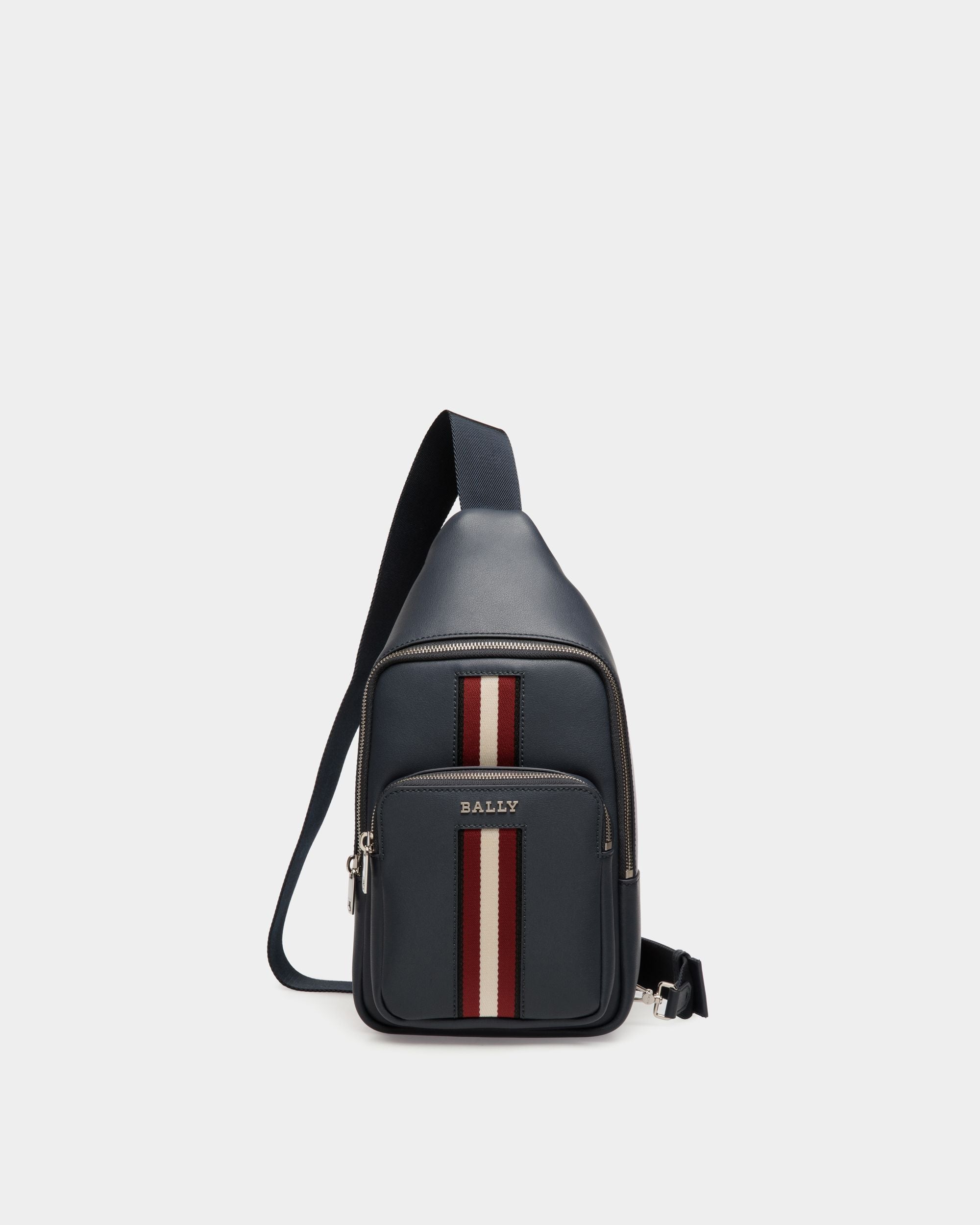 Sling Bag In Blue  Leather - Homme - Bally - 01