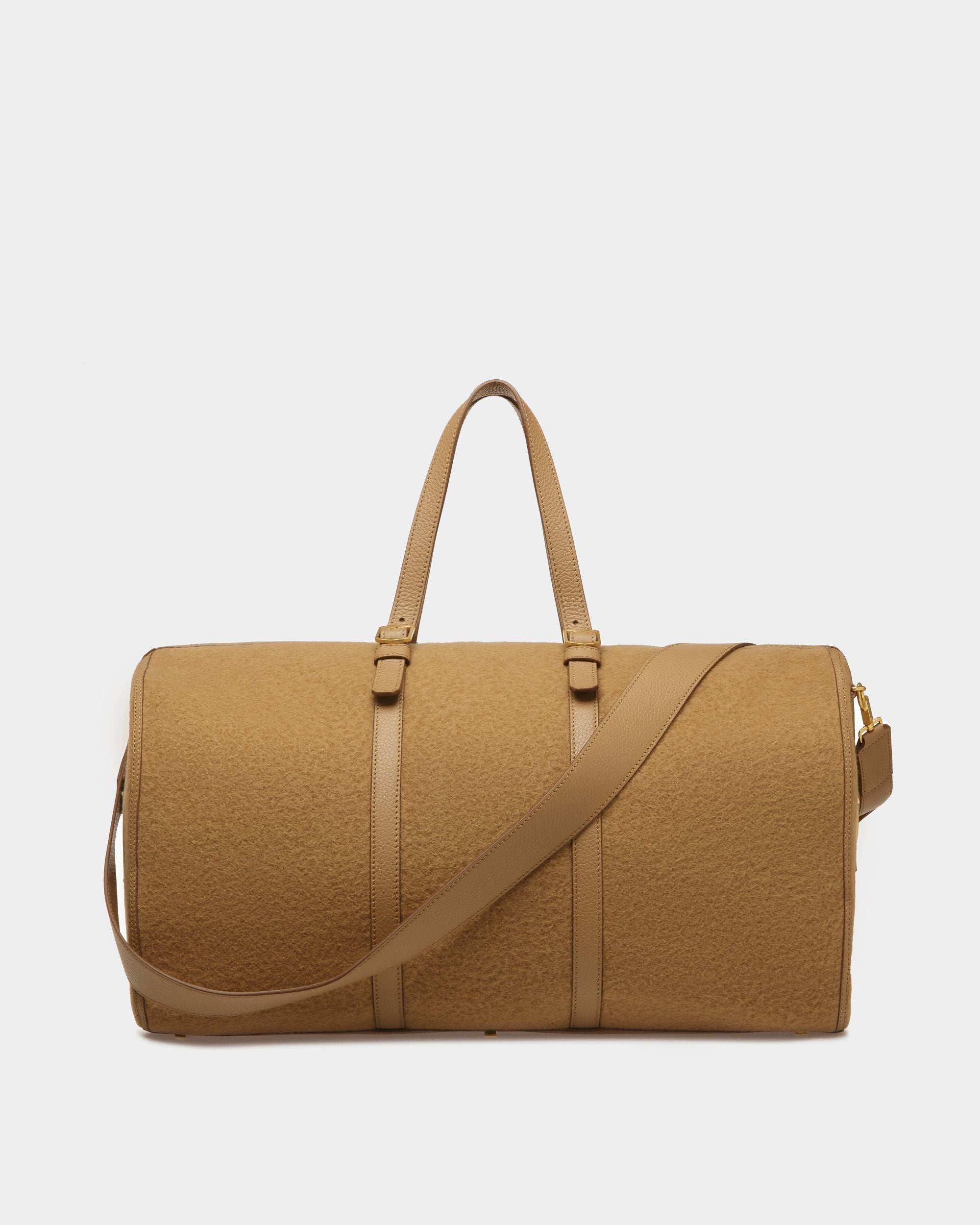 Sac De Week-End Gare En Tissu Et Cuir Camel - Homme - Bally - 02
