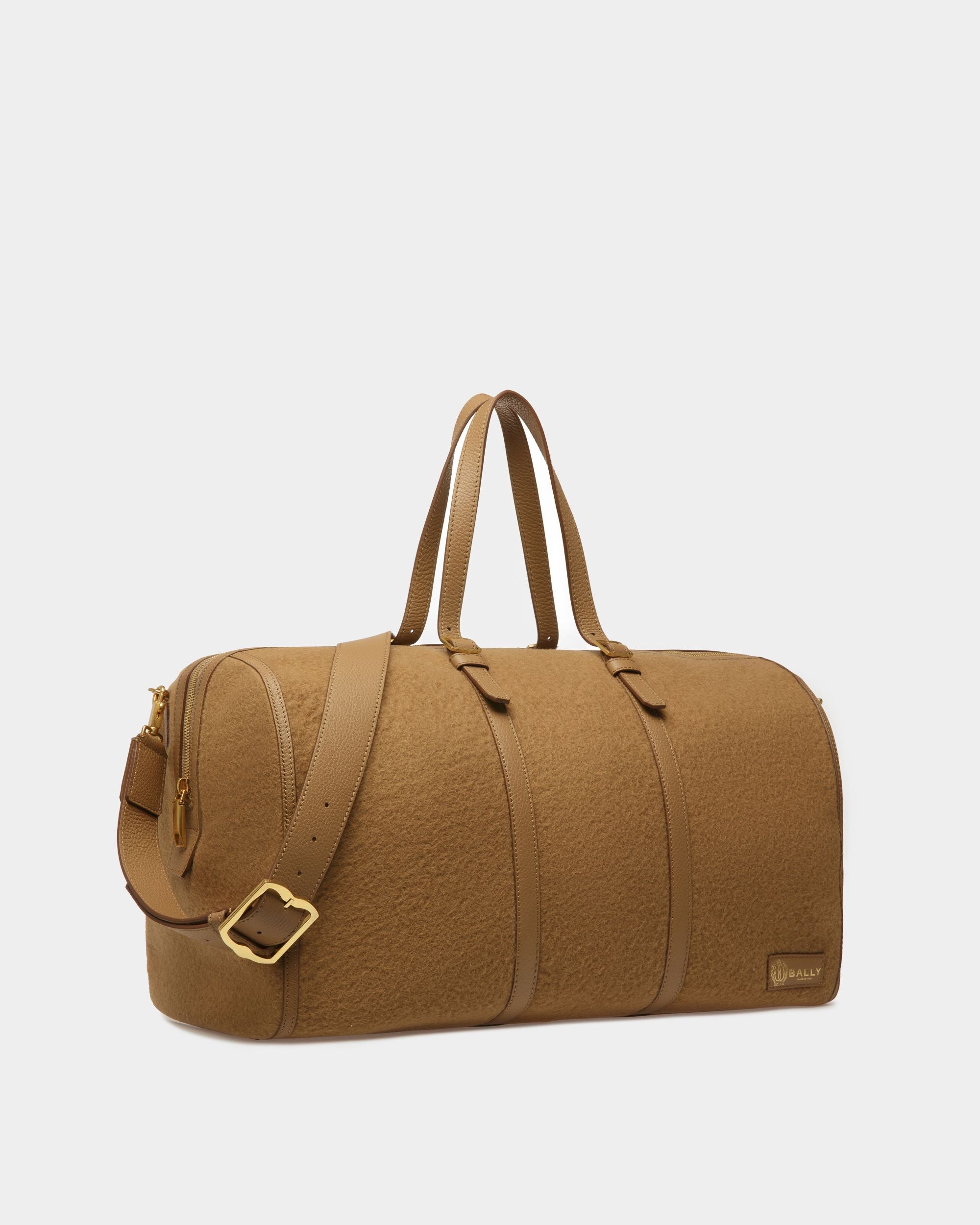 Sac De Week-End Gare En Tissu Et Cuir Camel - Homme - Bally - 03