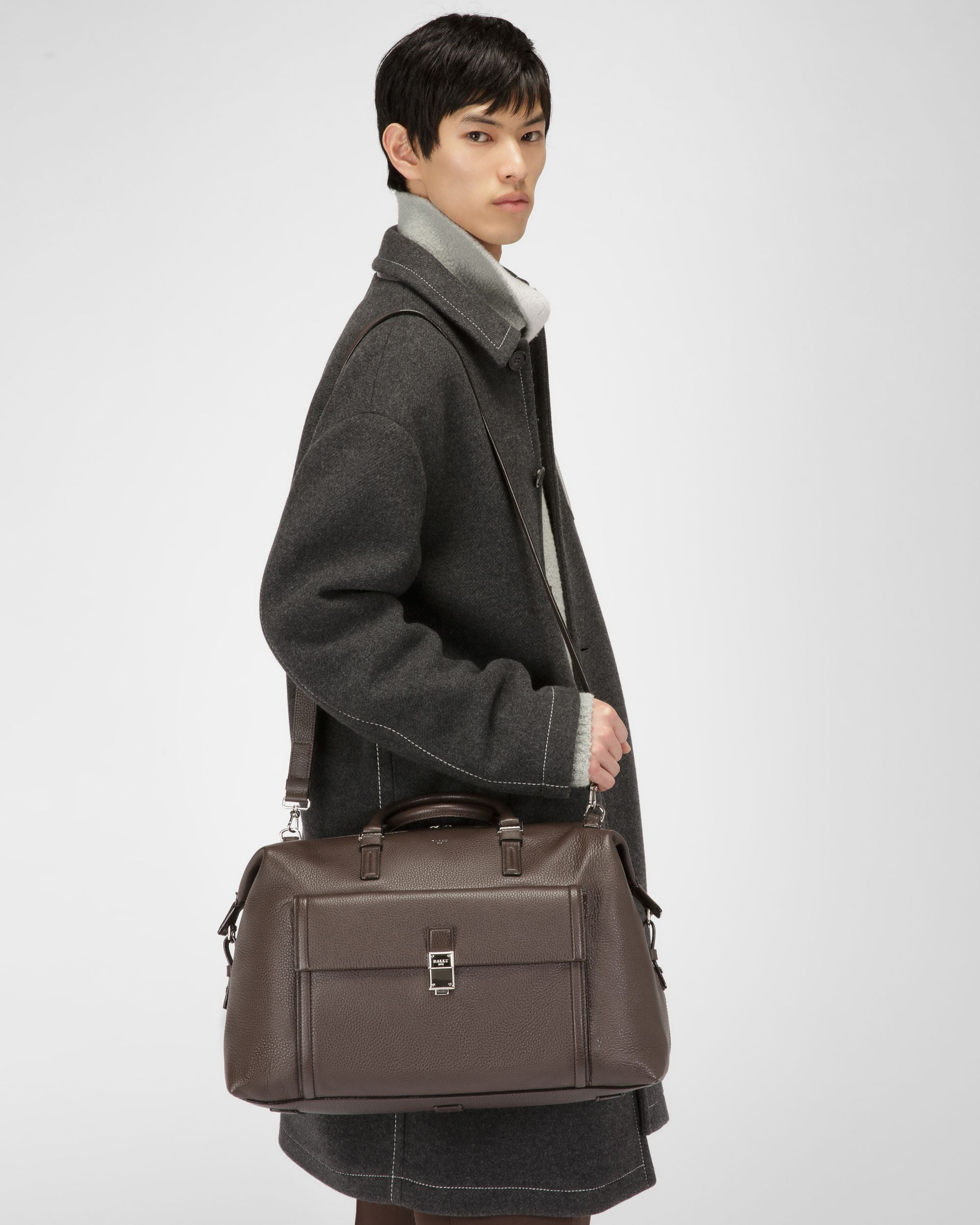 Sandri Sac De Voyage En Cuir Marron Ébène - Homme - Bally - 02