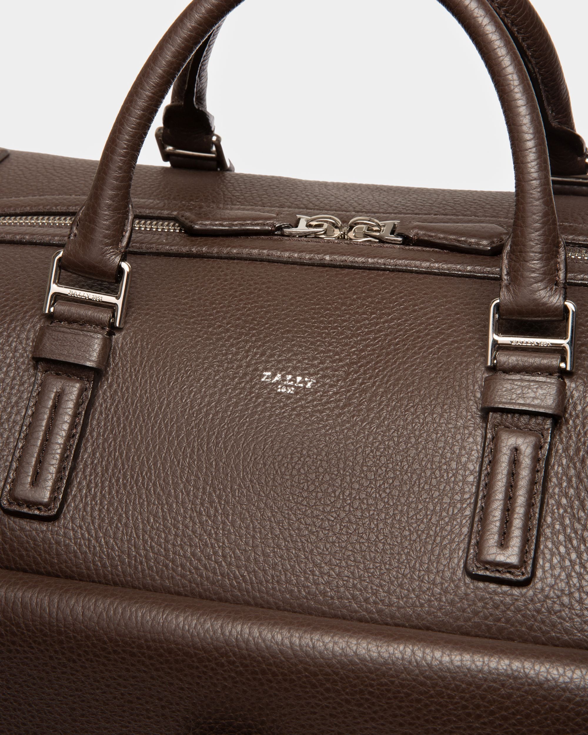 Sandri Sac De Voyage En Cuir Marron Ébène - Homme - Bally - 05