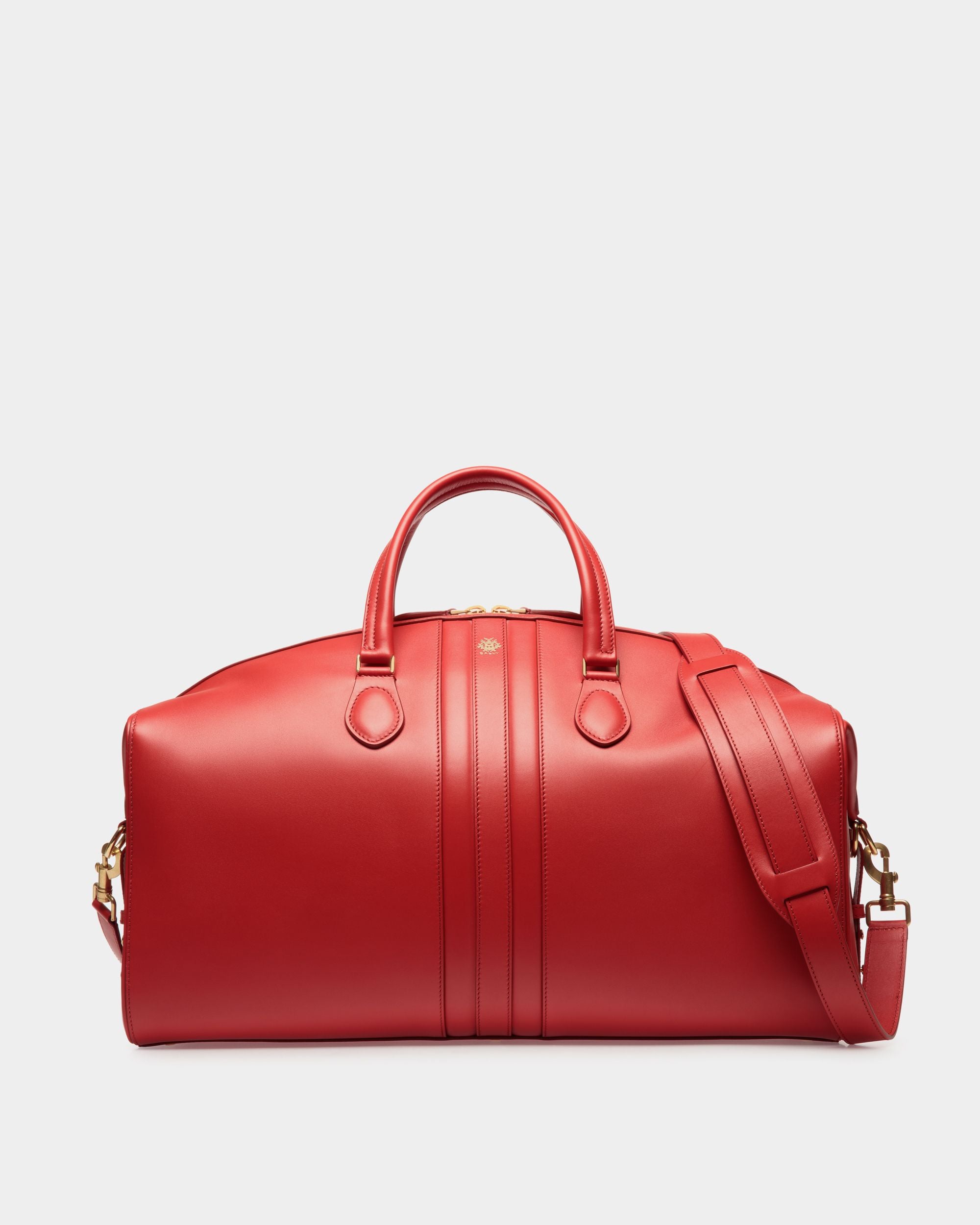 Sac De Week-End Beckett En Cuir Candy Red - Homme - Bally - 01