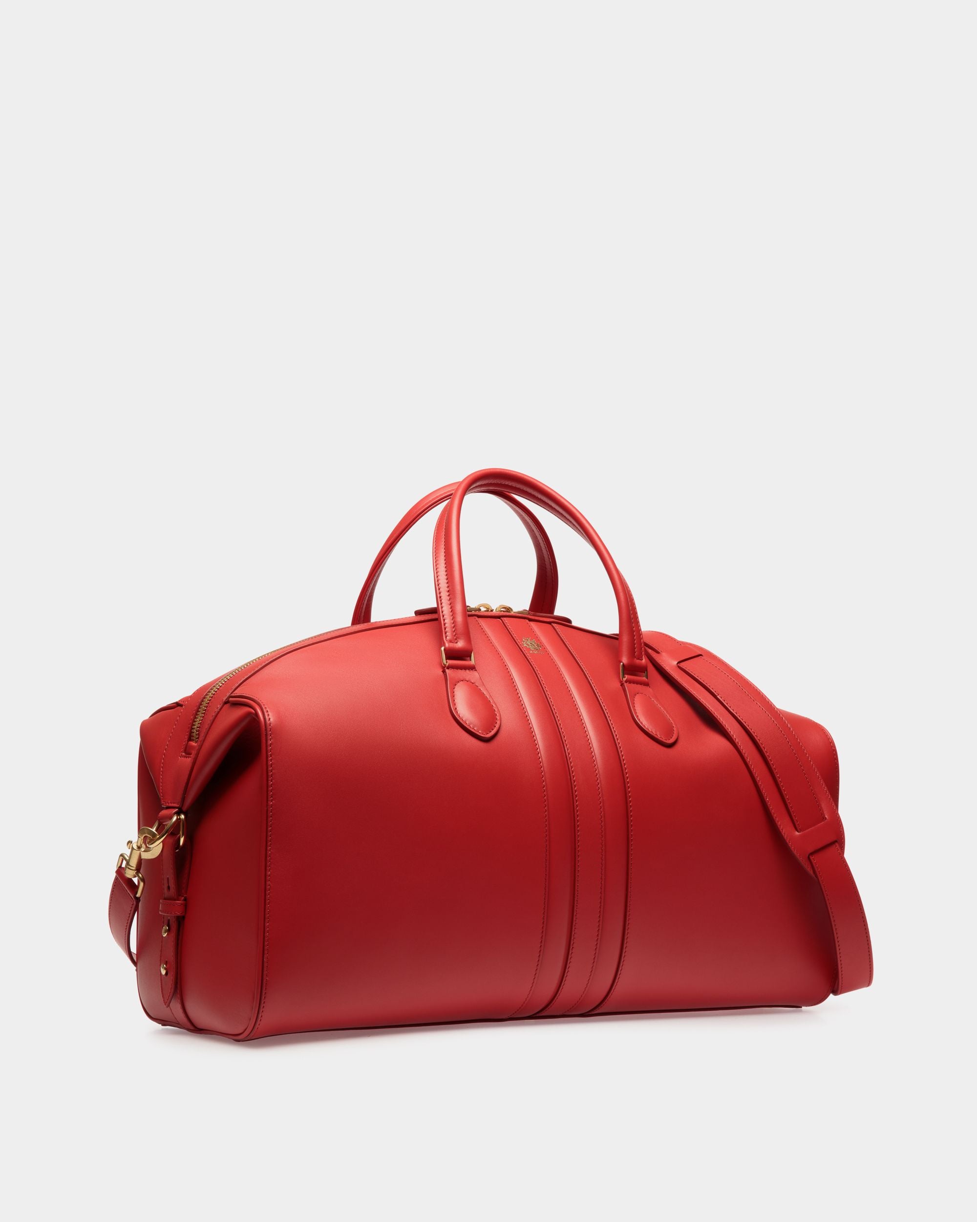 Sac De Week-End Beckett En Cuir Candy Red - Homme - Bally - 04