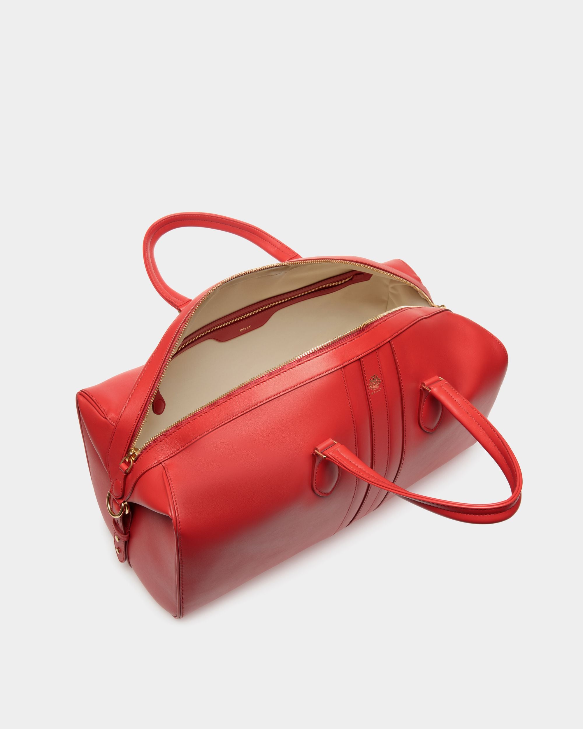 Sac De Week-End Beckett En Cuir Candy Red - Homme - Bally - 05