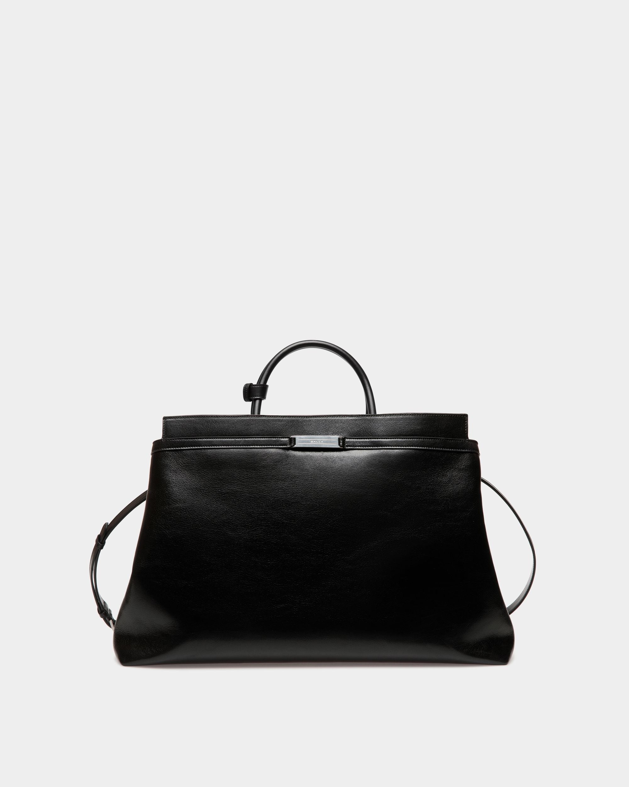 Sac De Week-End Deco En Cuir Noir - Homme - Bally - 01