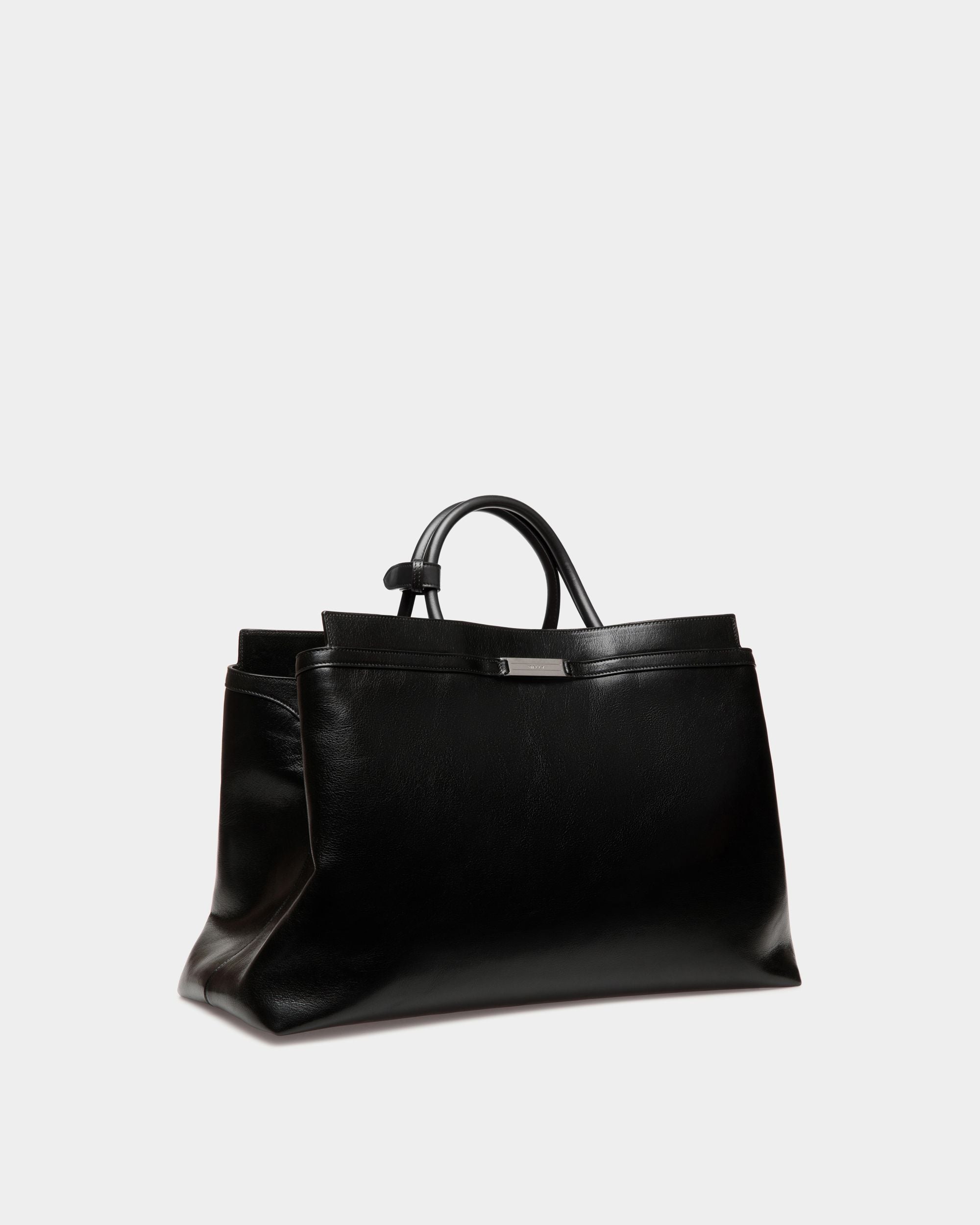 Sac De Week-End Deco En Cuir Noir - Homme - Bally - 04