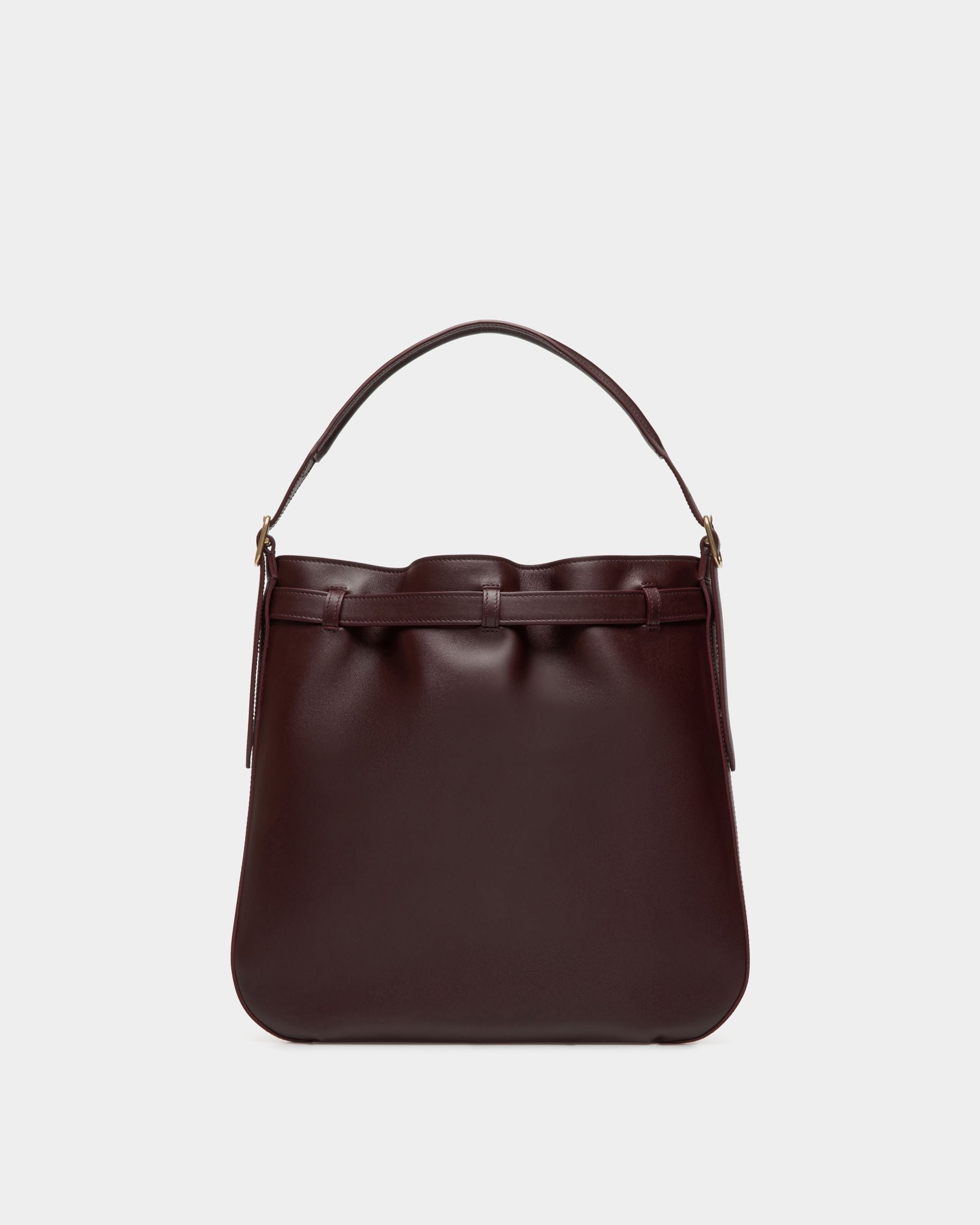 Beckett Crossbody Bag In Deep Burgundy Leather - Homme - Bally - 03