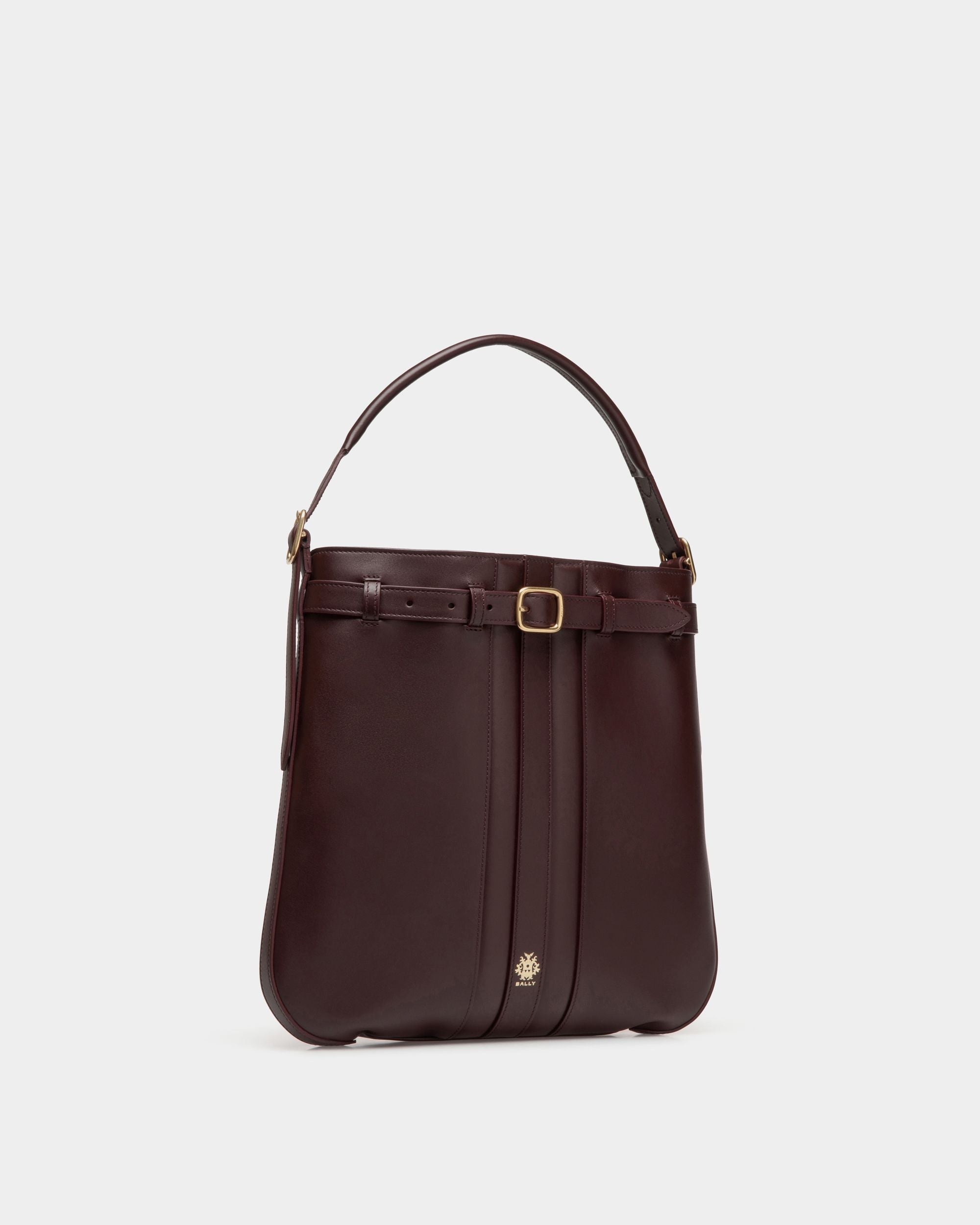 Beckett Crossbody Bag In Deep Burgundy Leather - Homme - Bally - 04