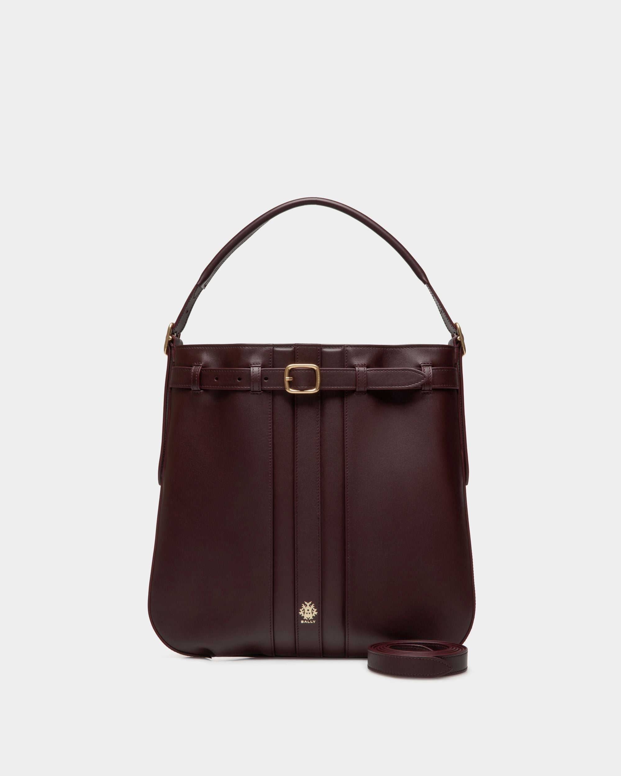Beckett Crossbody Bag In Deep Burgundy Leather - Homme - Bally - 07