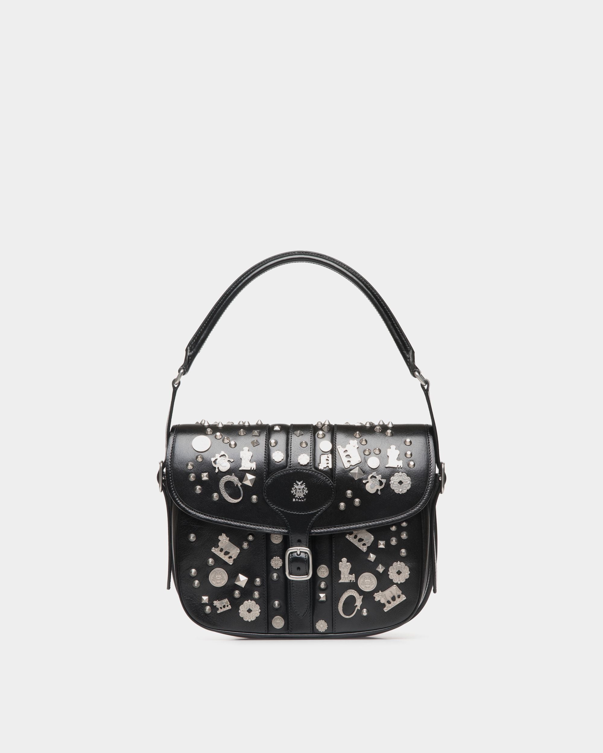 Sac À Bandoulière Beckett En Cuir Noir Avec Clous - Homme - Bally - 01