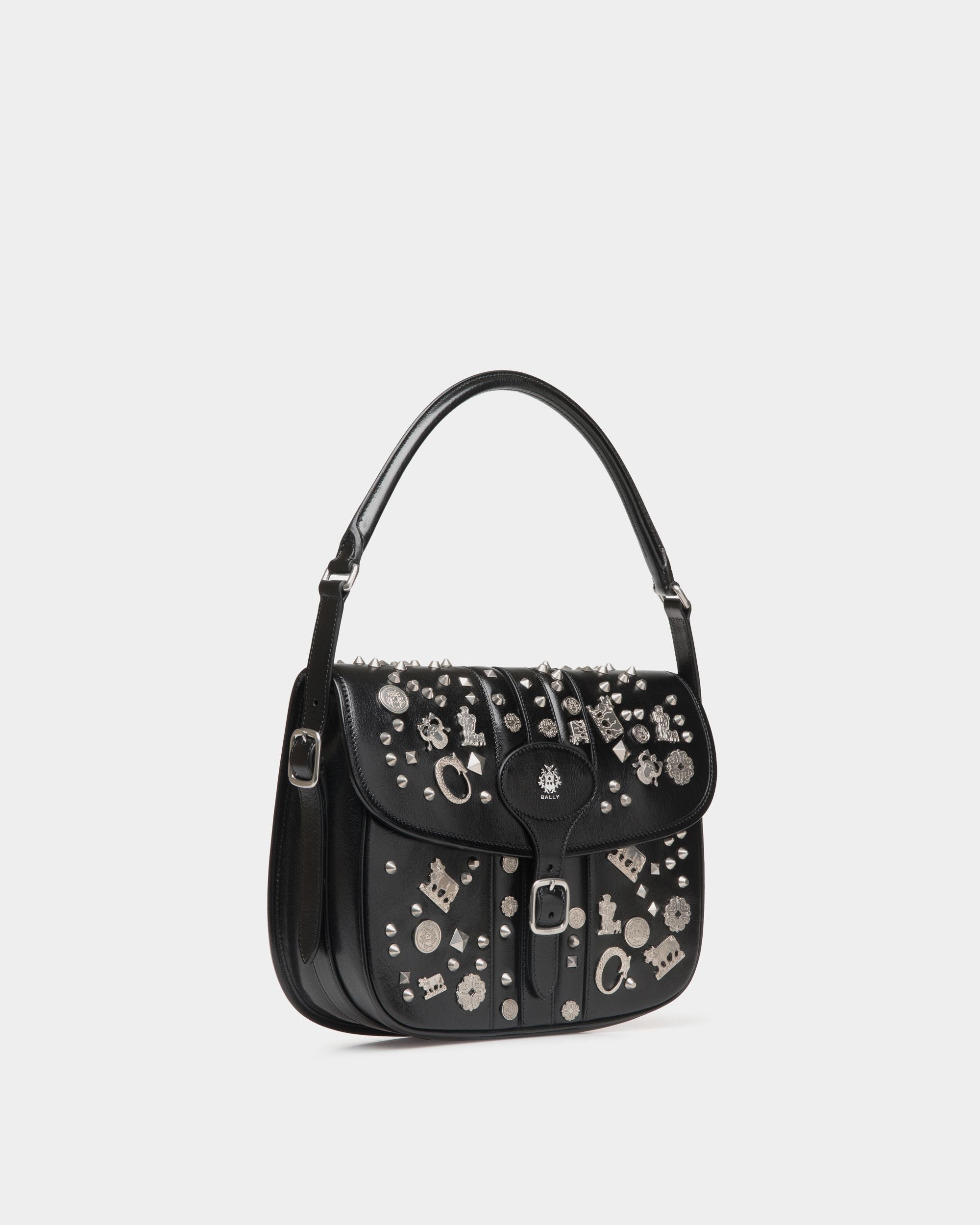 Sac À Bandoulière Beckett En Cuir Noir Avec Clous - Homme - Bally - 04