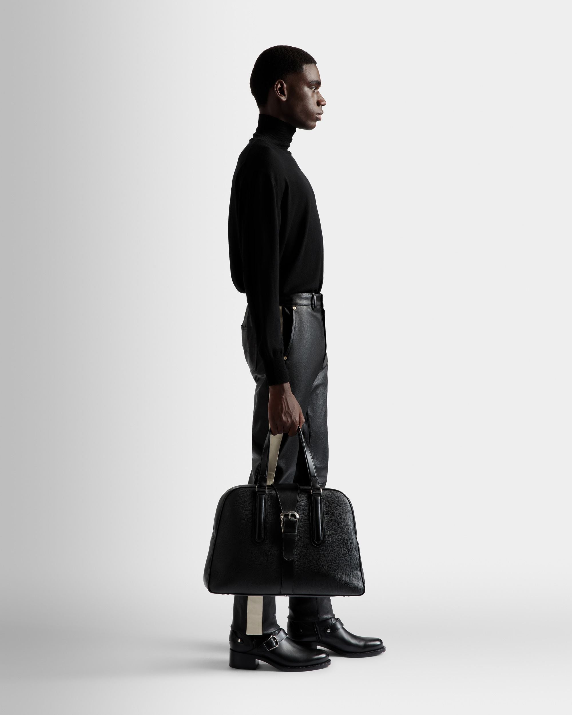 Sac Bowling En Cuir Noir - Homme - Bally - 02