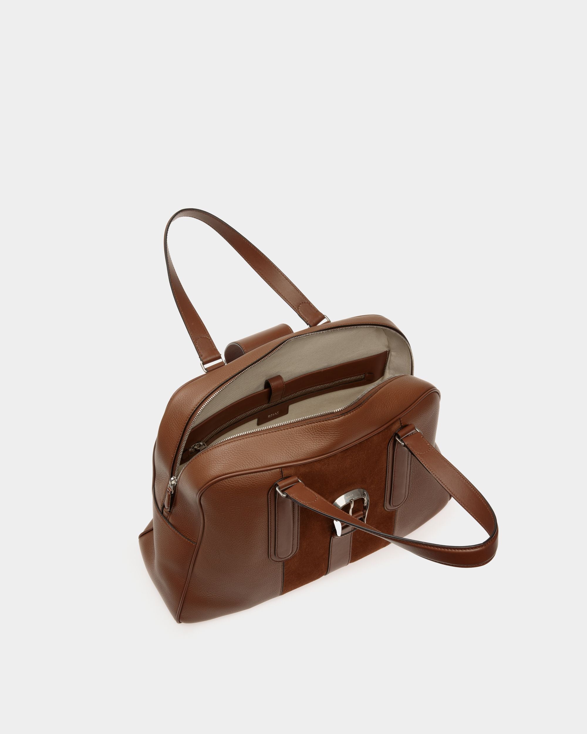 Sac Cabas Spin En Cuir Marron - Homme - Bally - 04