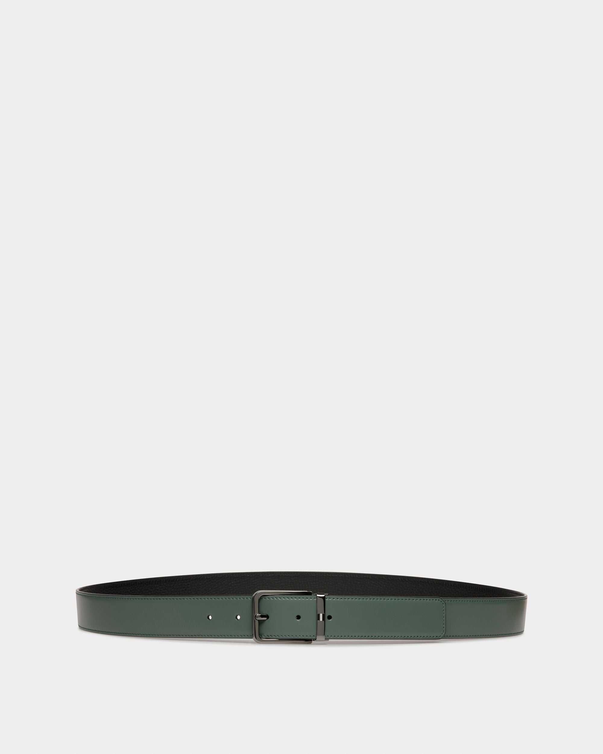 Arkin Ceinture De 35 Mm En Cuir Noir Et Vert - Homme - Bally - 01