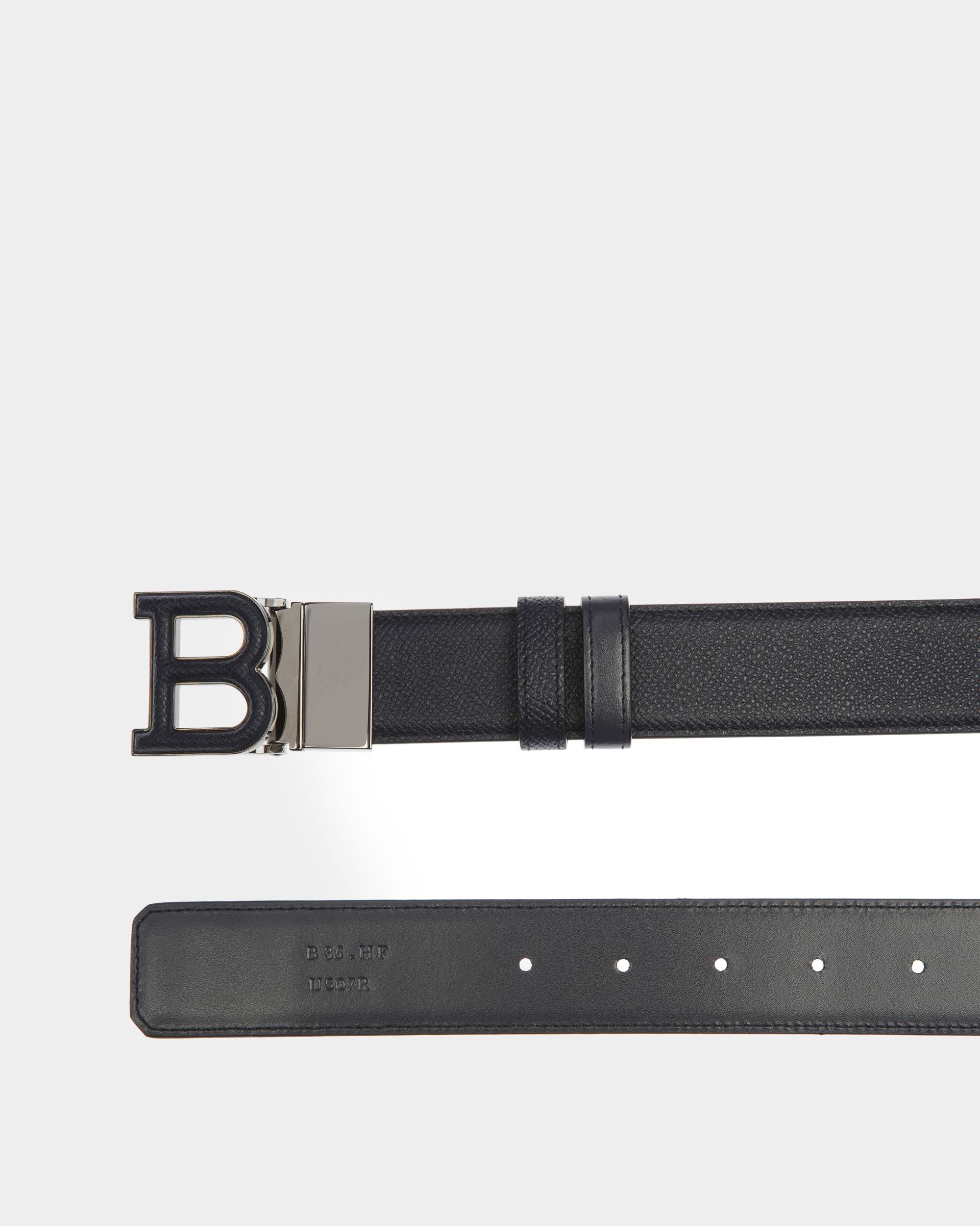 B Ceinture 35 Mm En Cuir Bleu Marine - Homme - Bally - 02