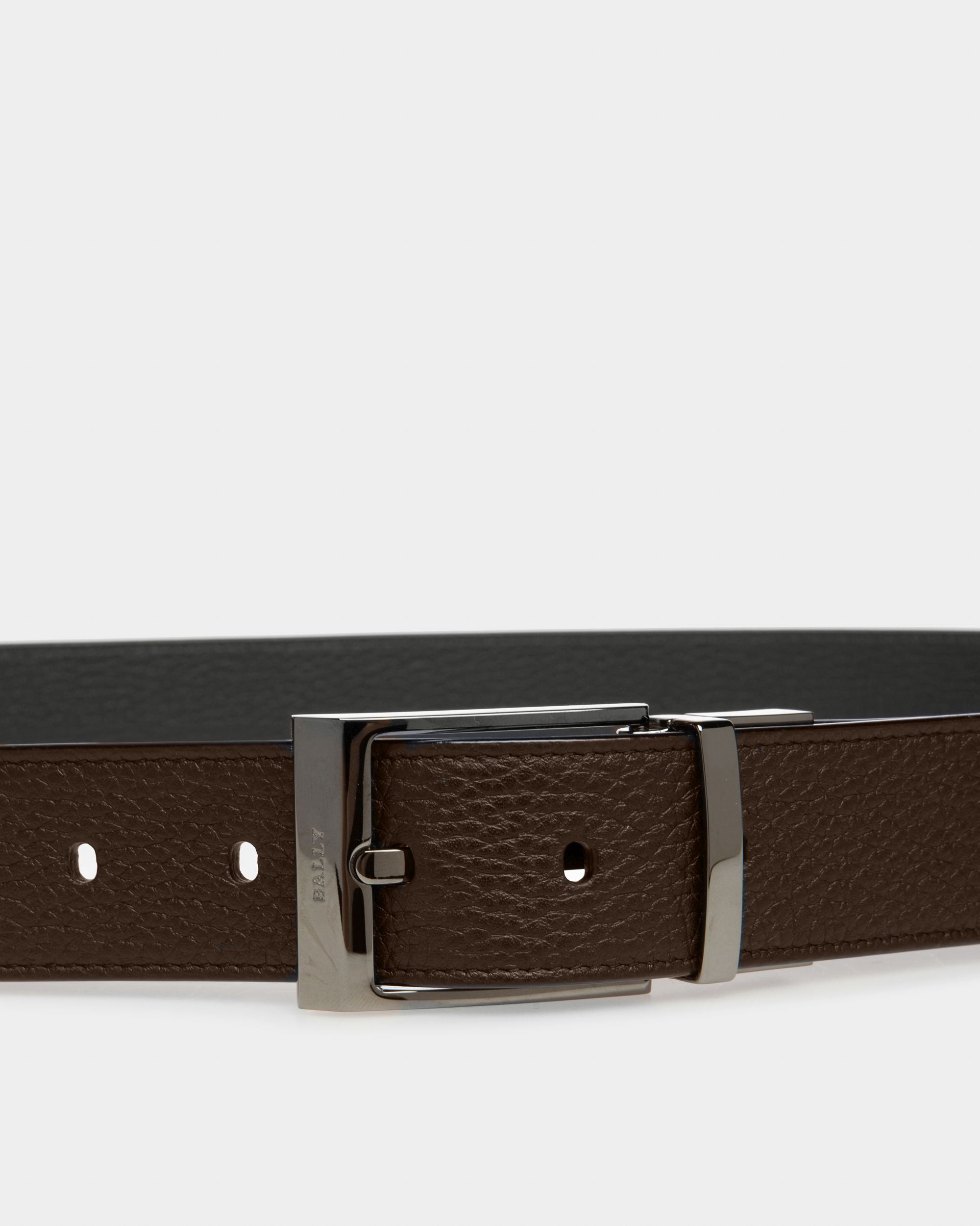 Shiff Ceinture De 35 mm En Cuir Noir Et Marron - Homme - Bally - 03