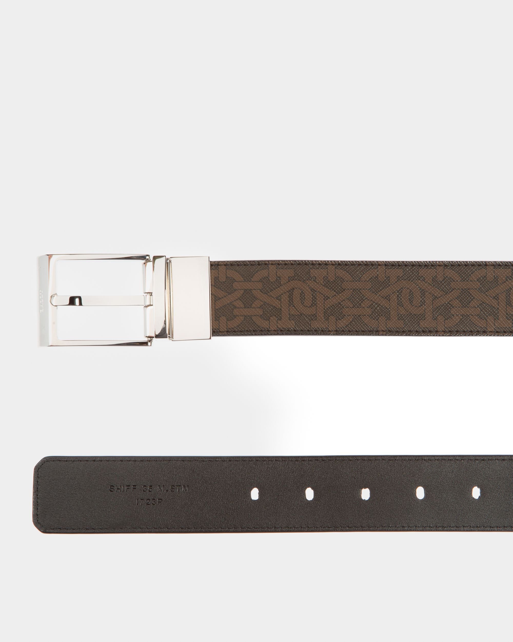 Shiff Ceinture De 35 Mm En Tpu Noir Et Marron - Homme - Bally - 02