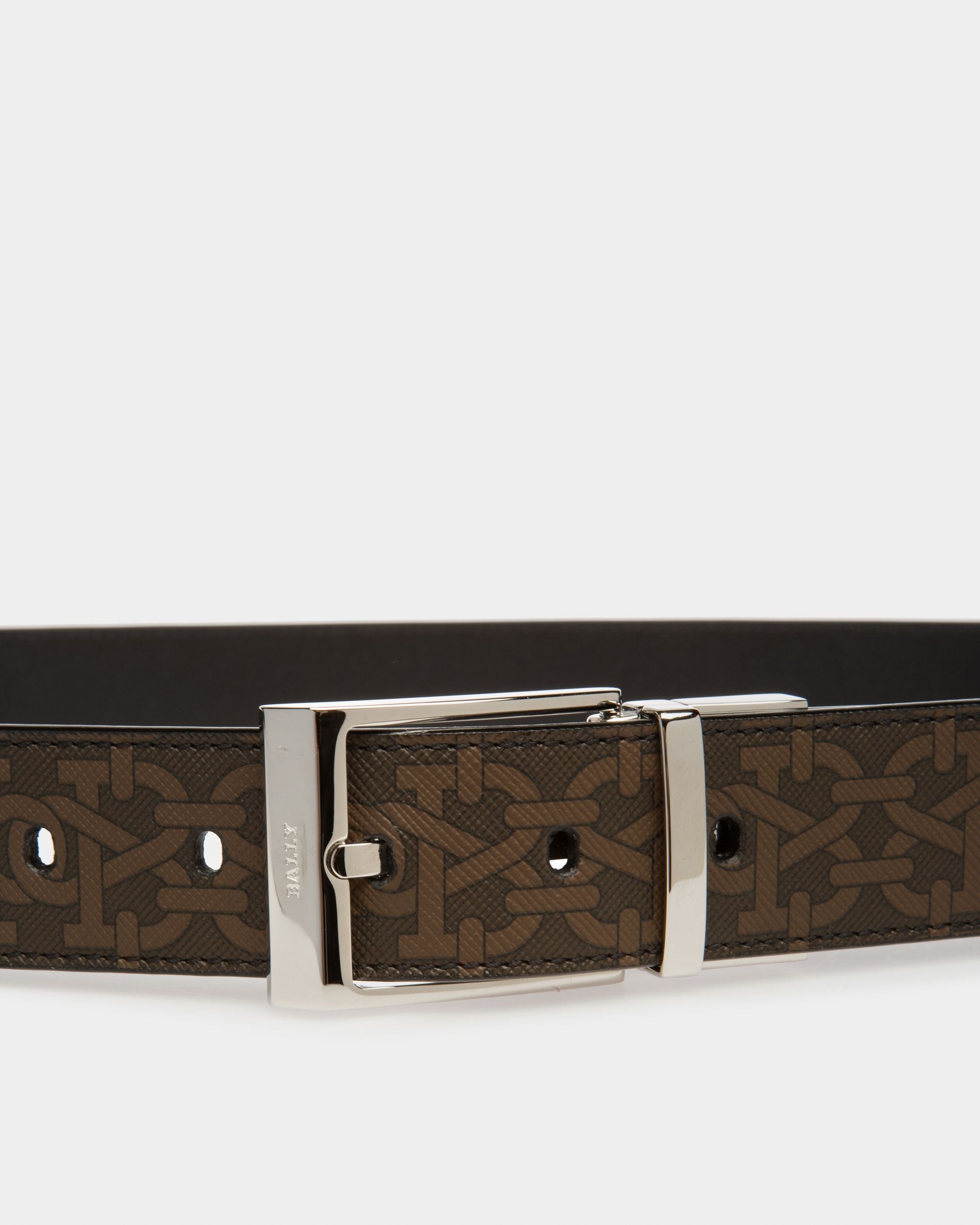 Shiff Ceinture De 35 Mm En Tpu Noir Et Marron - Homme - Bally - 03