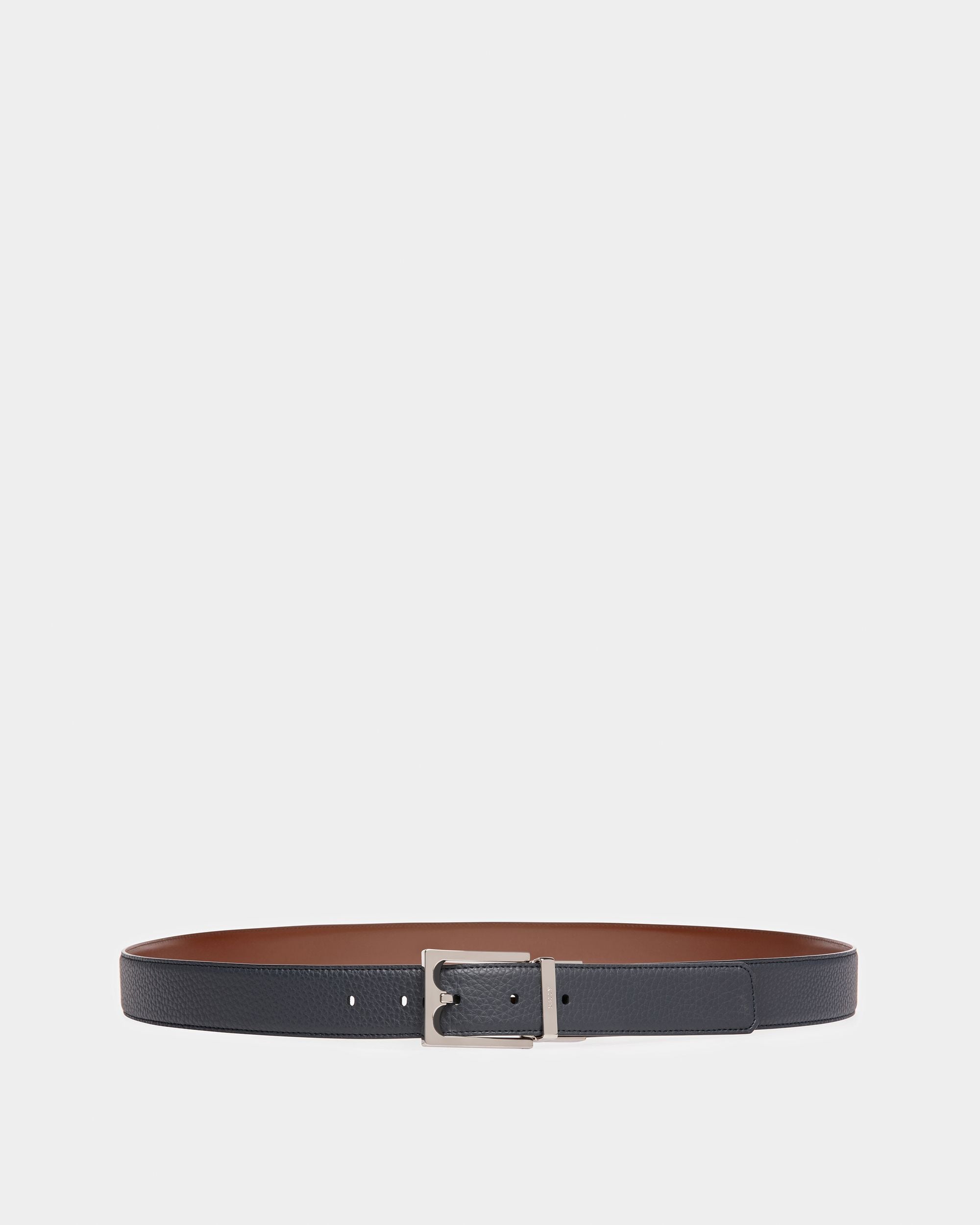 Belmond Ceinture En Cuir Bleu Nuit Et Marron - Homme - Bally - 01
