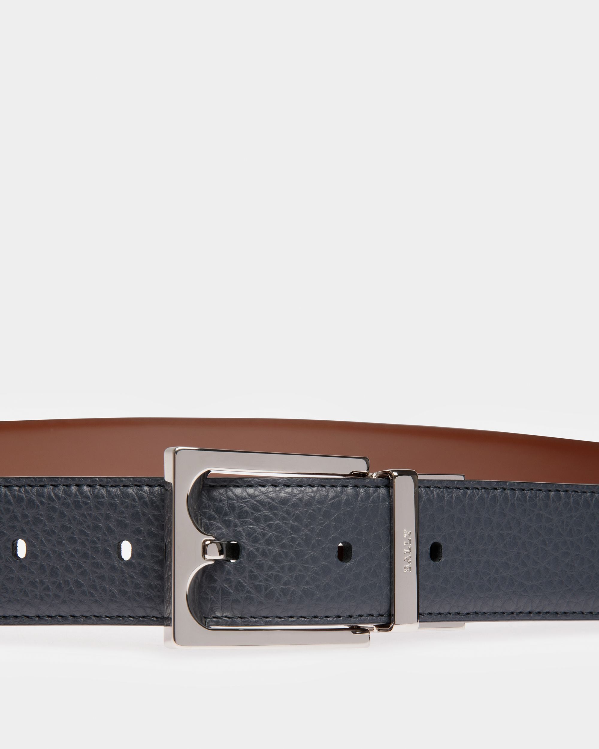 Belmond Ceinture En Cuir Bleu Nuit Et Marron - Homme - Bally - 02
