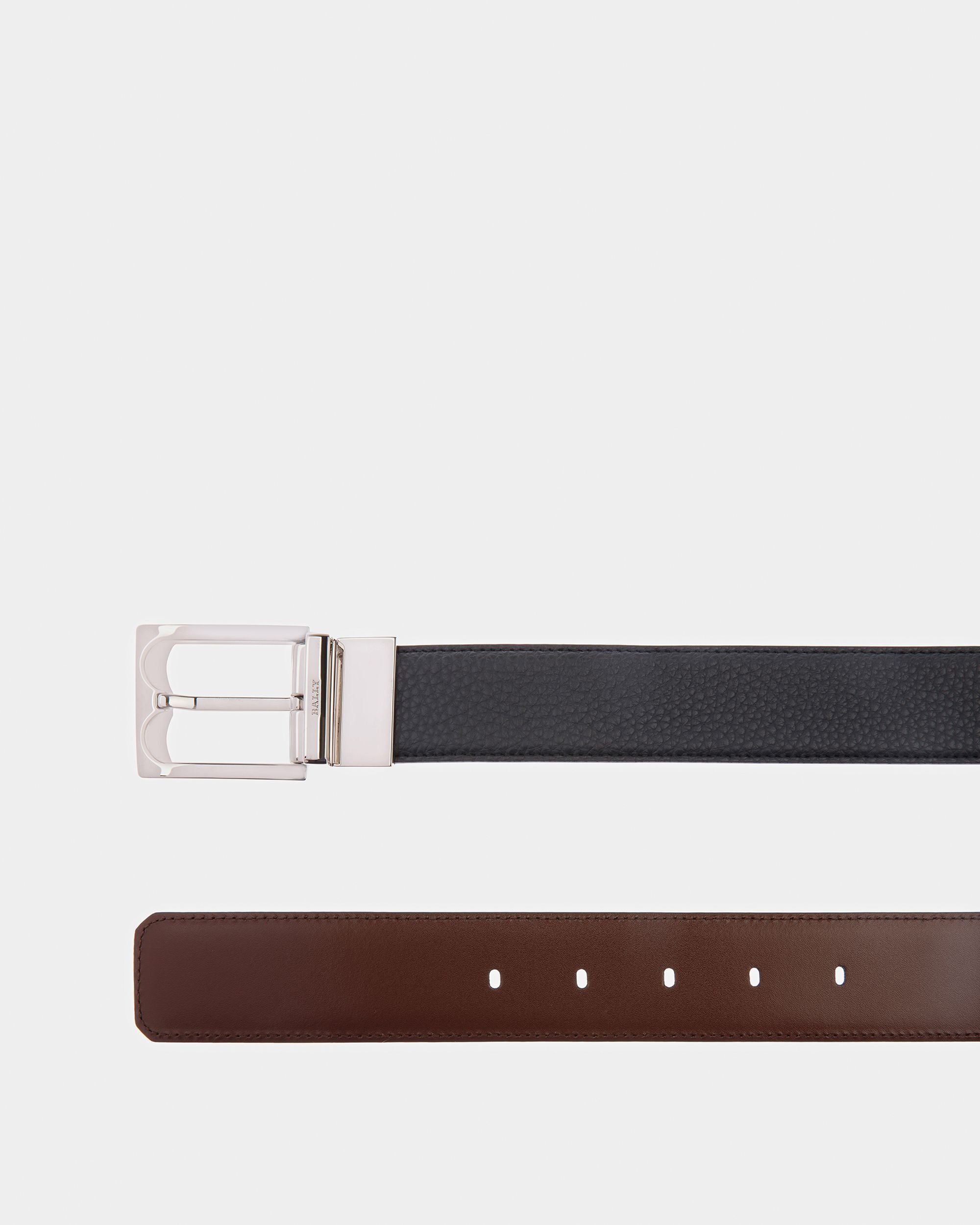 Belmond Ceinture En Cuir Bleu Nuit Et Marron - Homme - Bally - 03