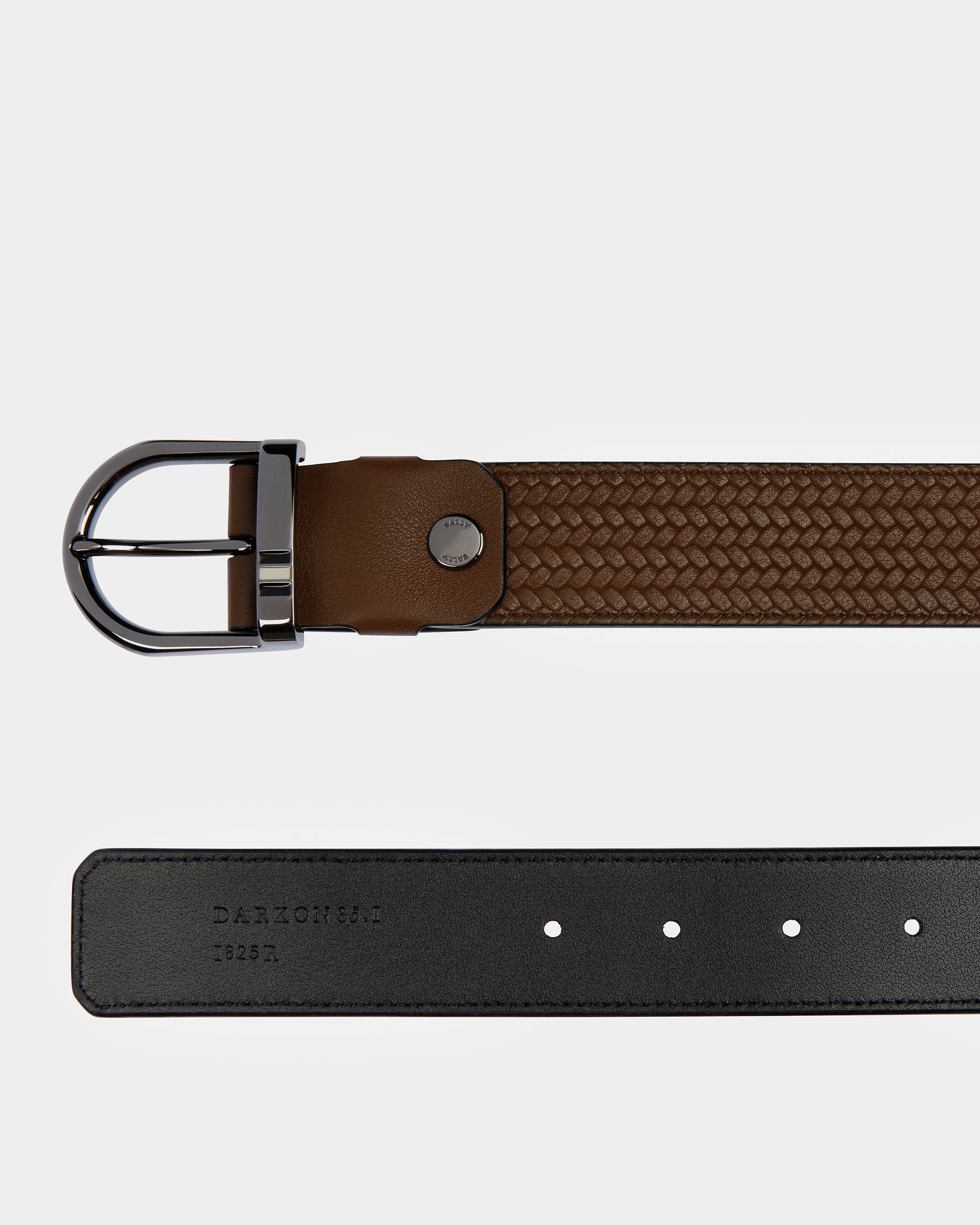 Darkon Ceinture En Cuir Marron Et Noir - Homme - Bally - 02