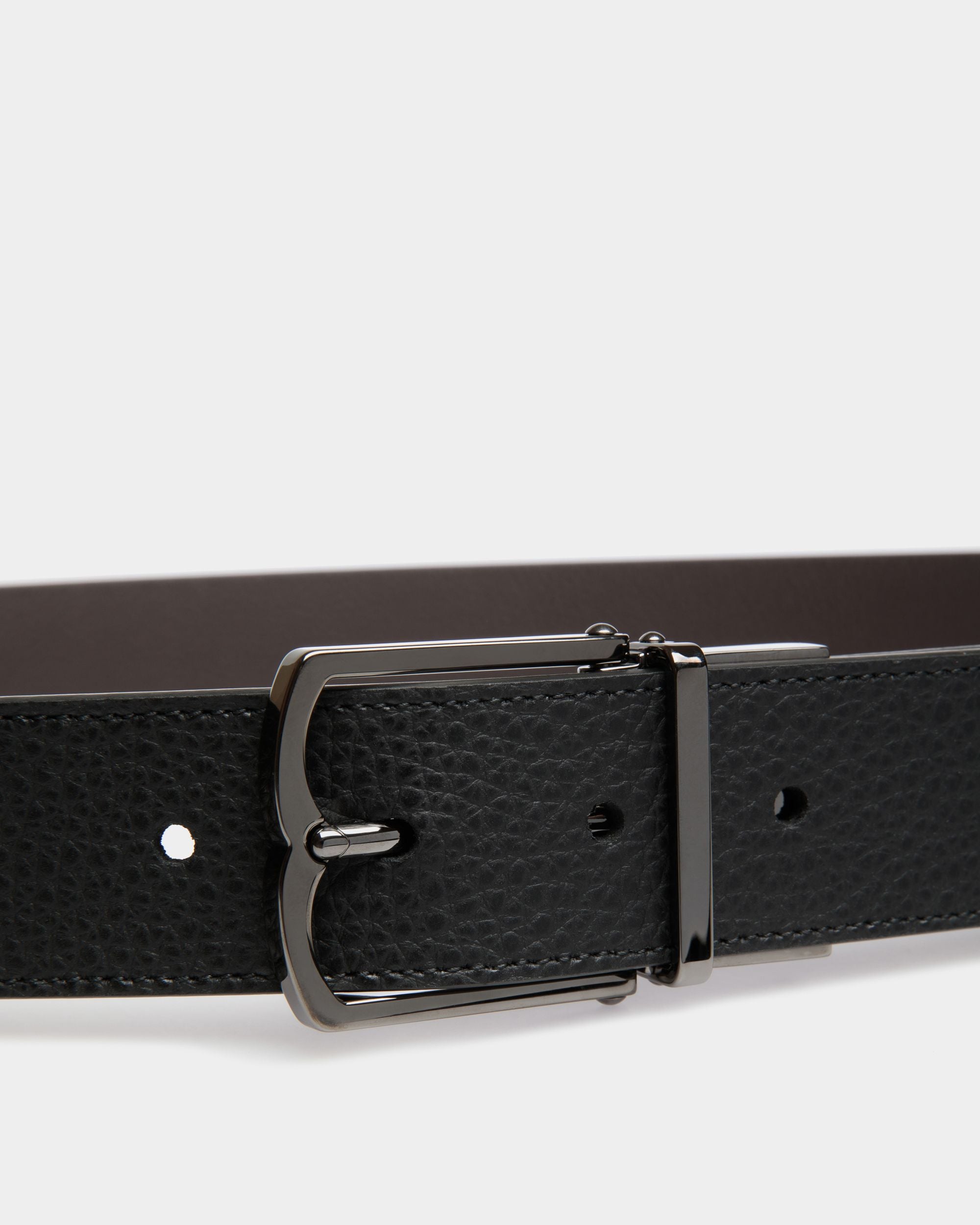Dress Adjustable-Reversible Belt In Brown  Leather - Homme - Bally - 03
