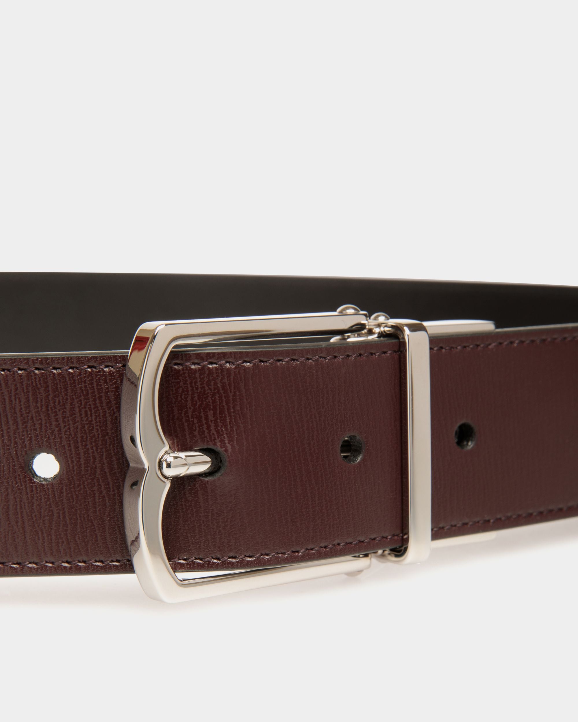 Ceinture Country 35 mm Réversible Et Ajustable En Cuir Marron - Homme - Bally - 03