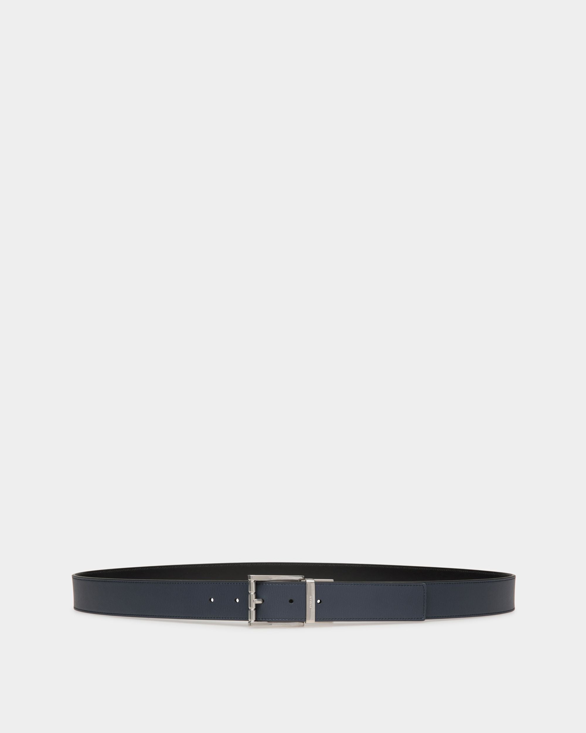 Ceinture Habillée Cuir Bleu Nuit - Homme - Bally - 01