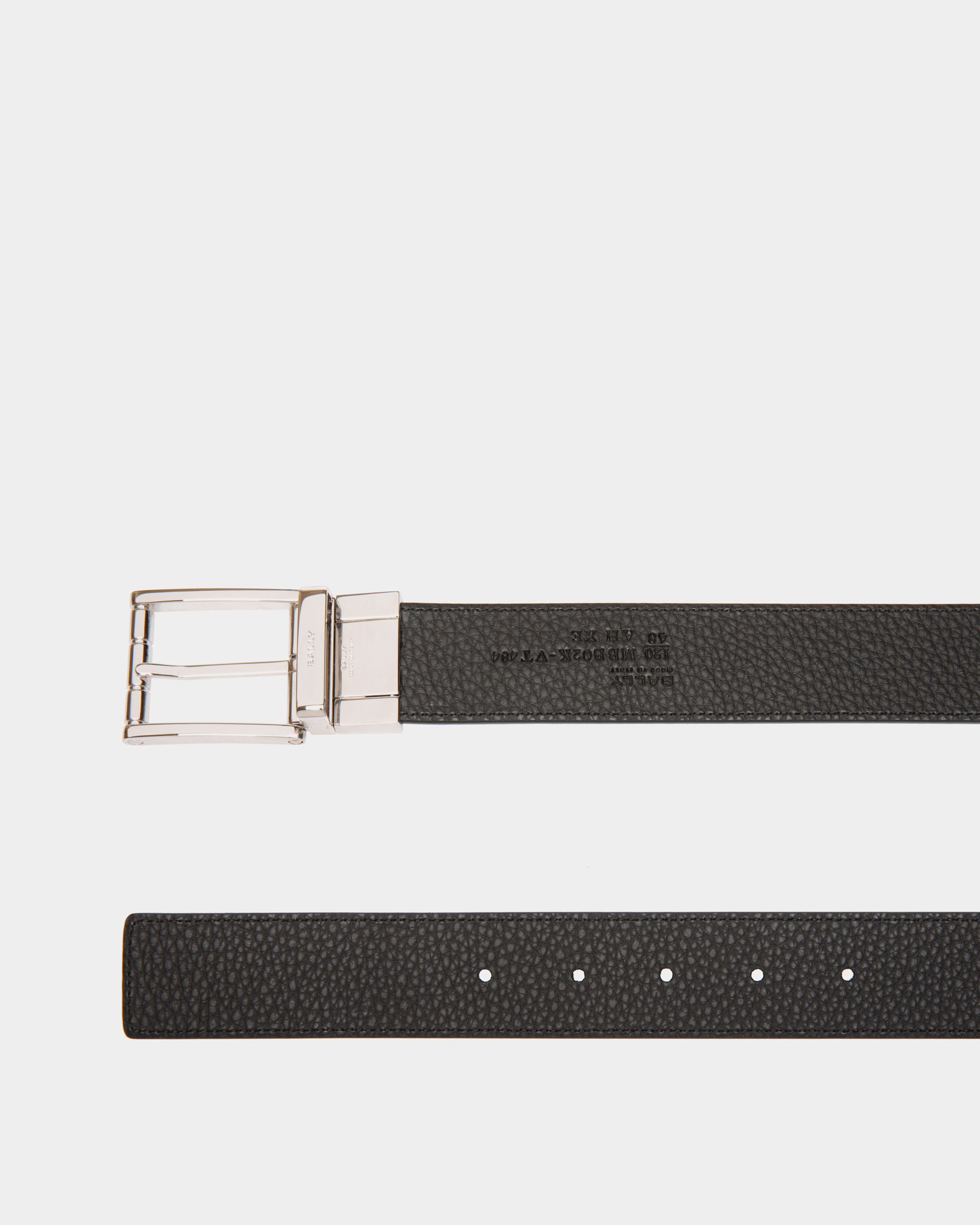 Ceinture Astory 35 mm Réversible Et Ajustable En Cuir Navy Blue Et Noir - Homme - Bally - 02