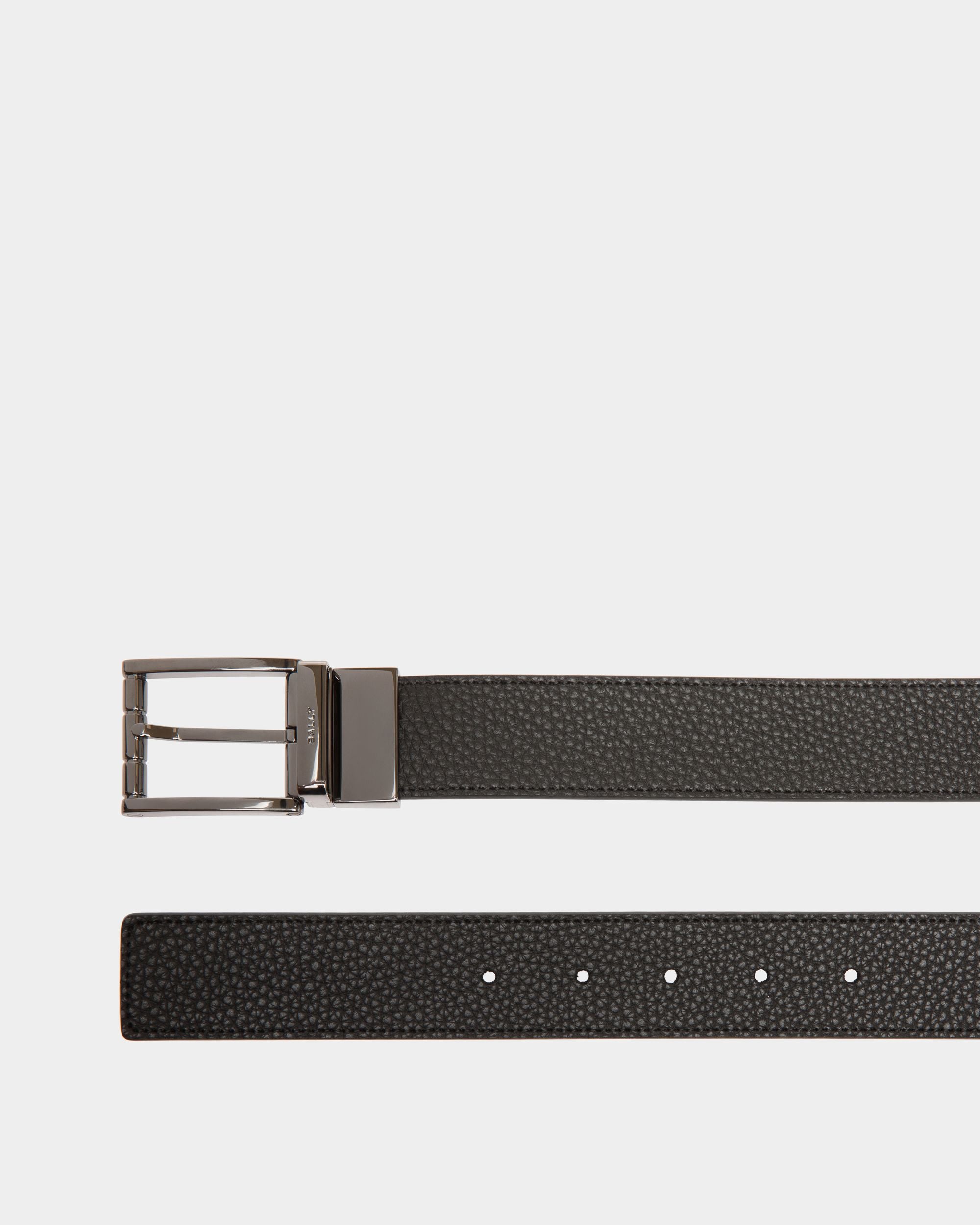 Ceinture Astory 35 mm Réversible Et Ajustable En Cuir Noir - Homme - Bally - 02