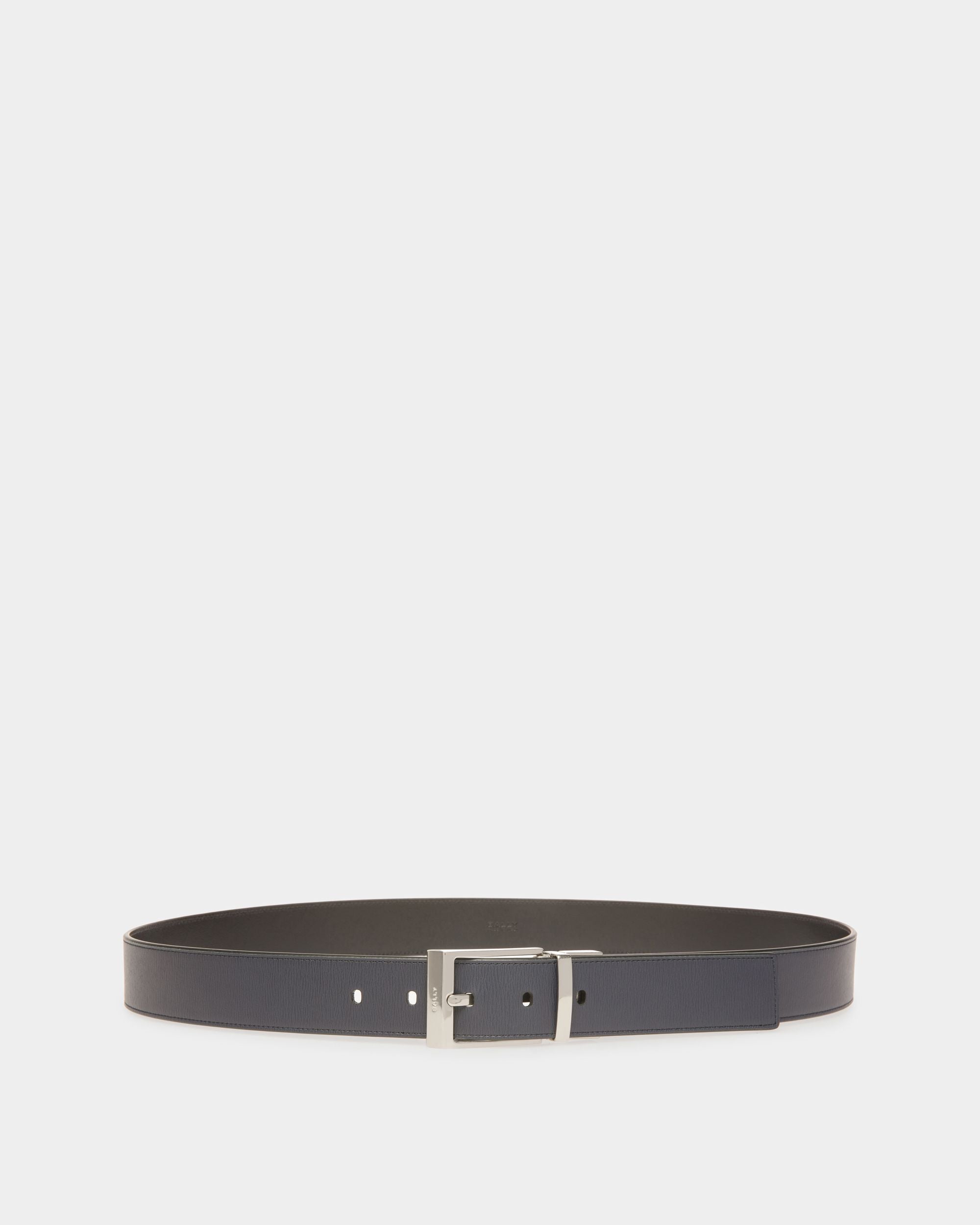 Ceinture Habillée Cuir Bleu Nuit - Homme - Bally - 01