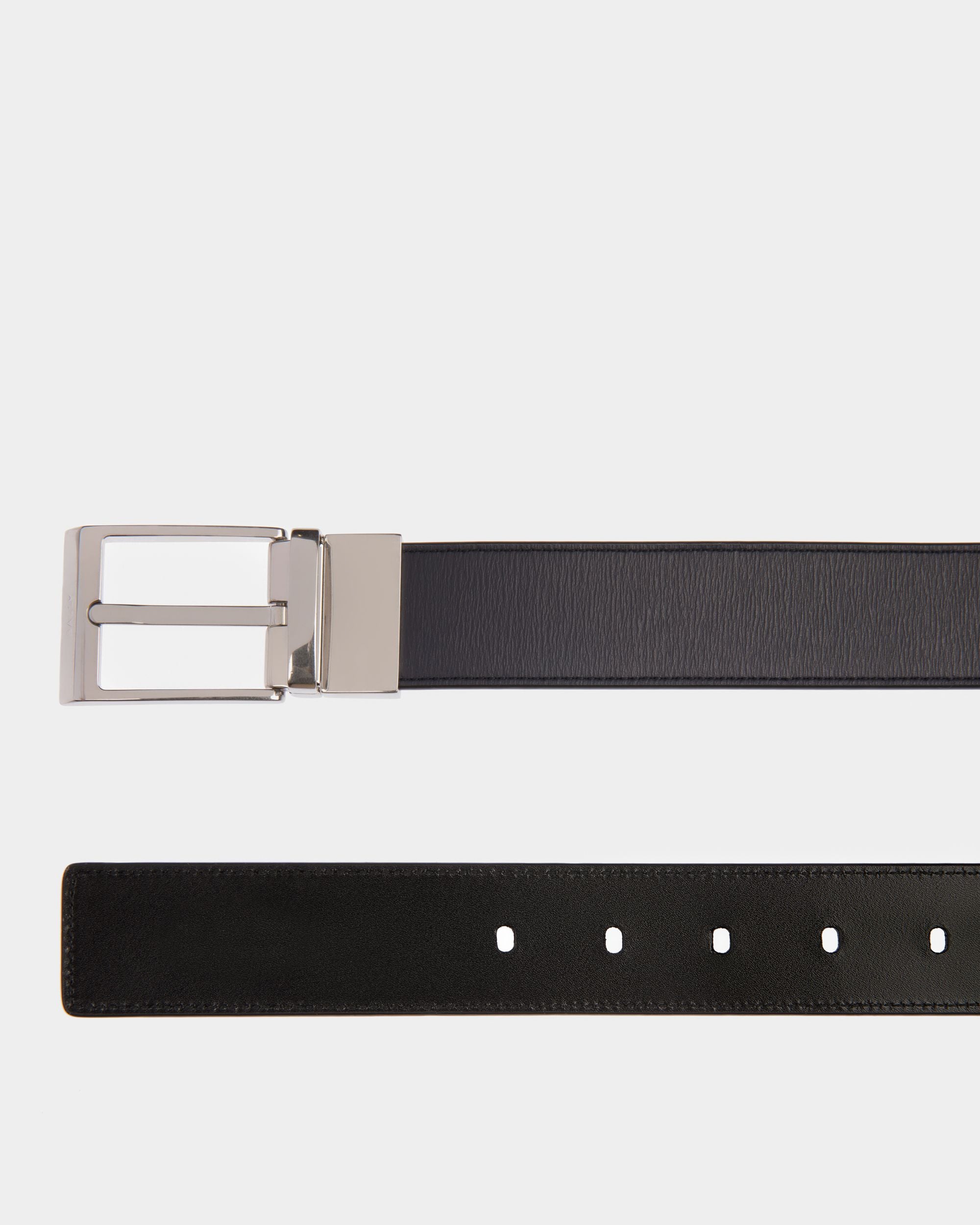 Ceinture Habillée Cuir Bleu Nuit - Homme - Bally - 02