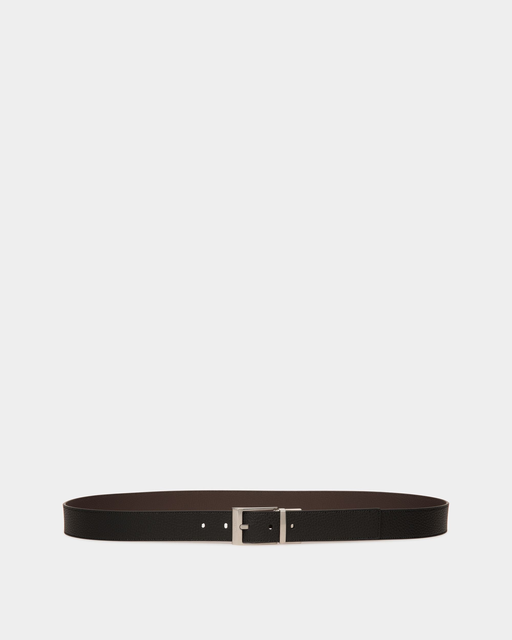 Ceinture Habillée En Cuir Marron Et Noir - Homme - Bally - 01