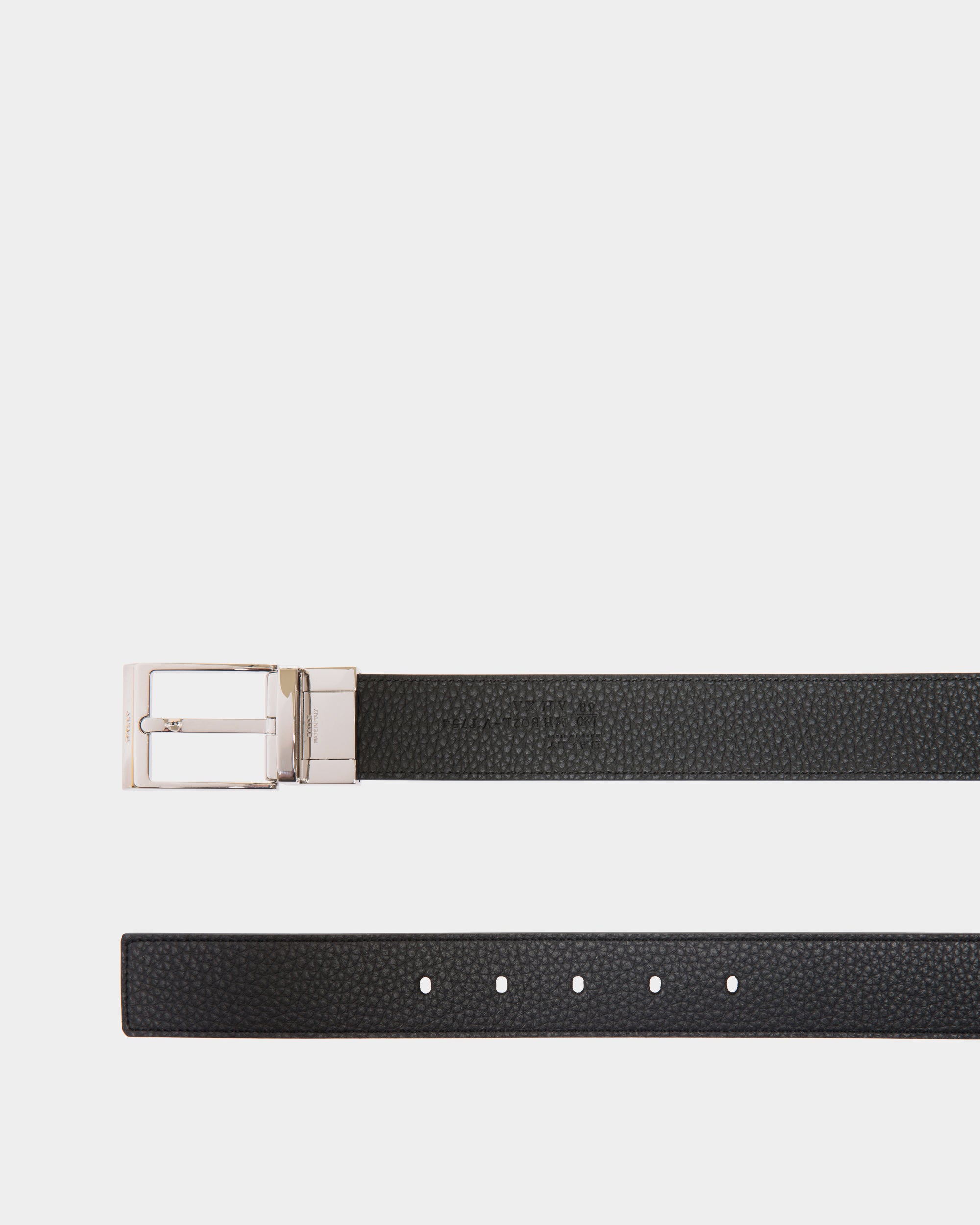 Ceinture Shiffie 35 mm Réversible Et Ajustable En Cuir Navy Blue Et Noir - Homme - Bally - 04
