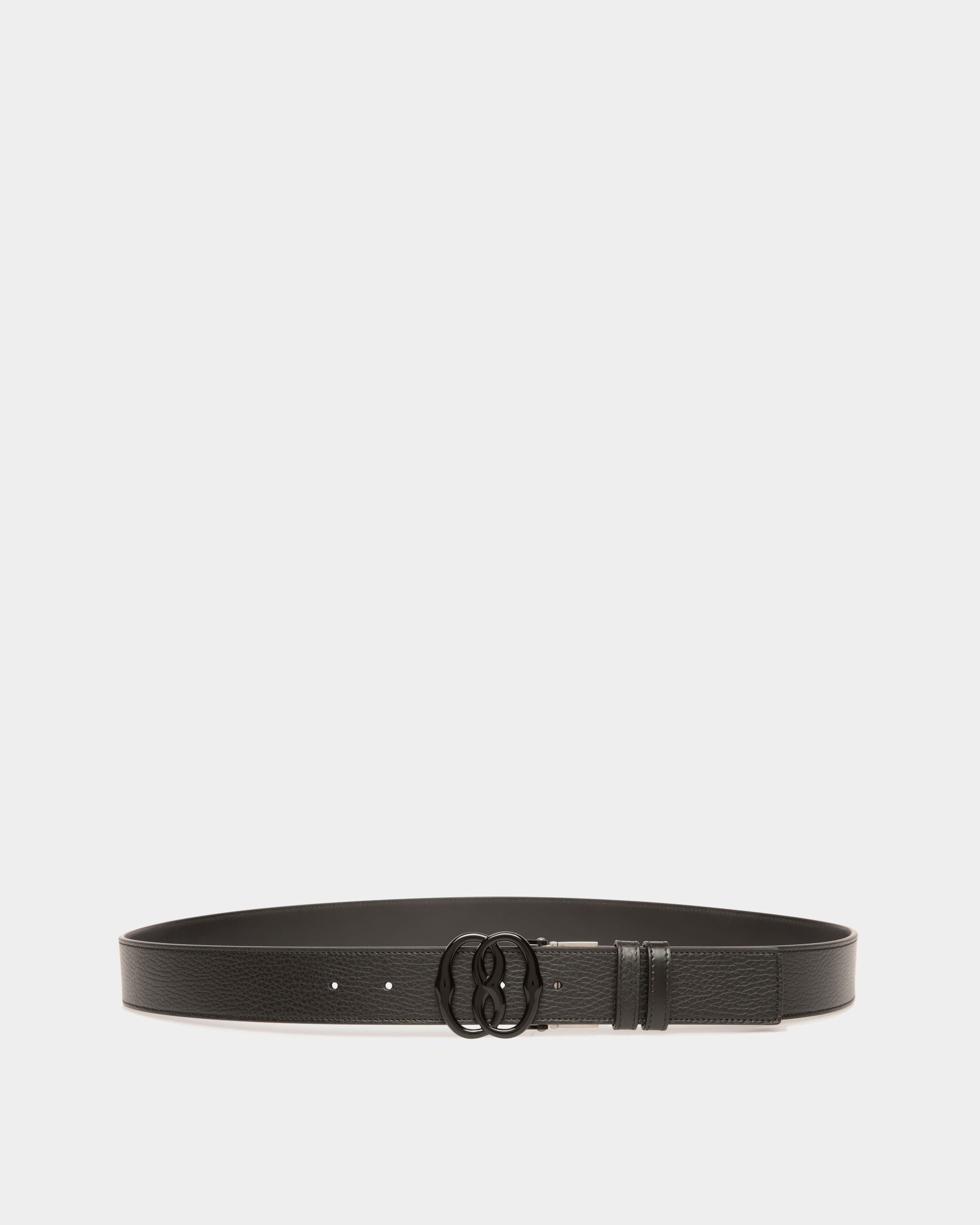 Ceinture Emblem 35 mm Réversible Et Ajustable En Cuir Noir - Homme - Bally - 01
