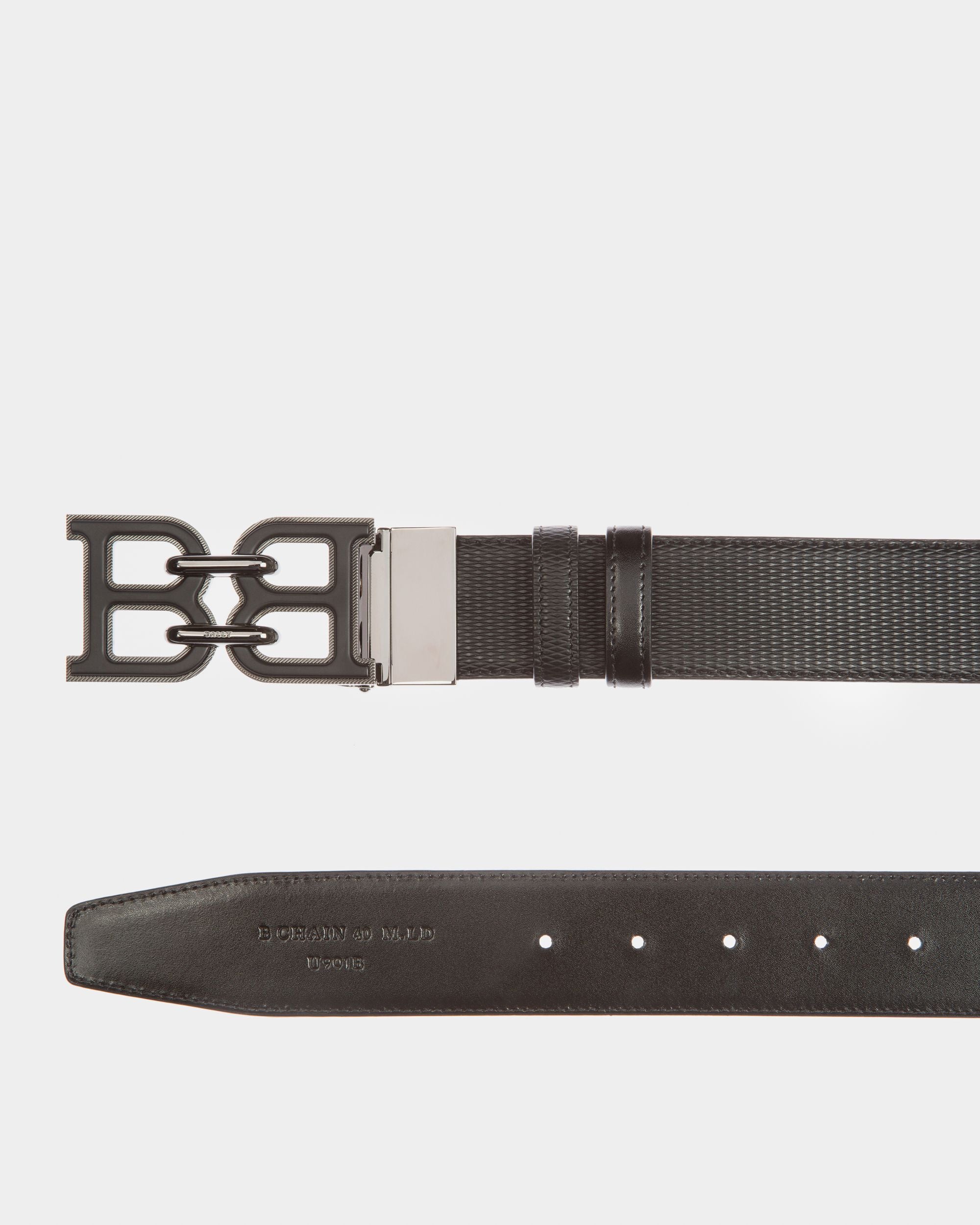 B-Chain Ceinture De 40 Mm En Cuir Noir - Homme - Bally - 02