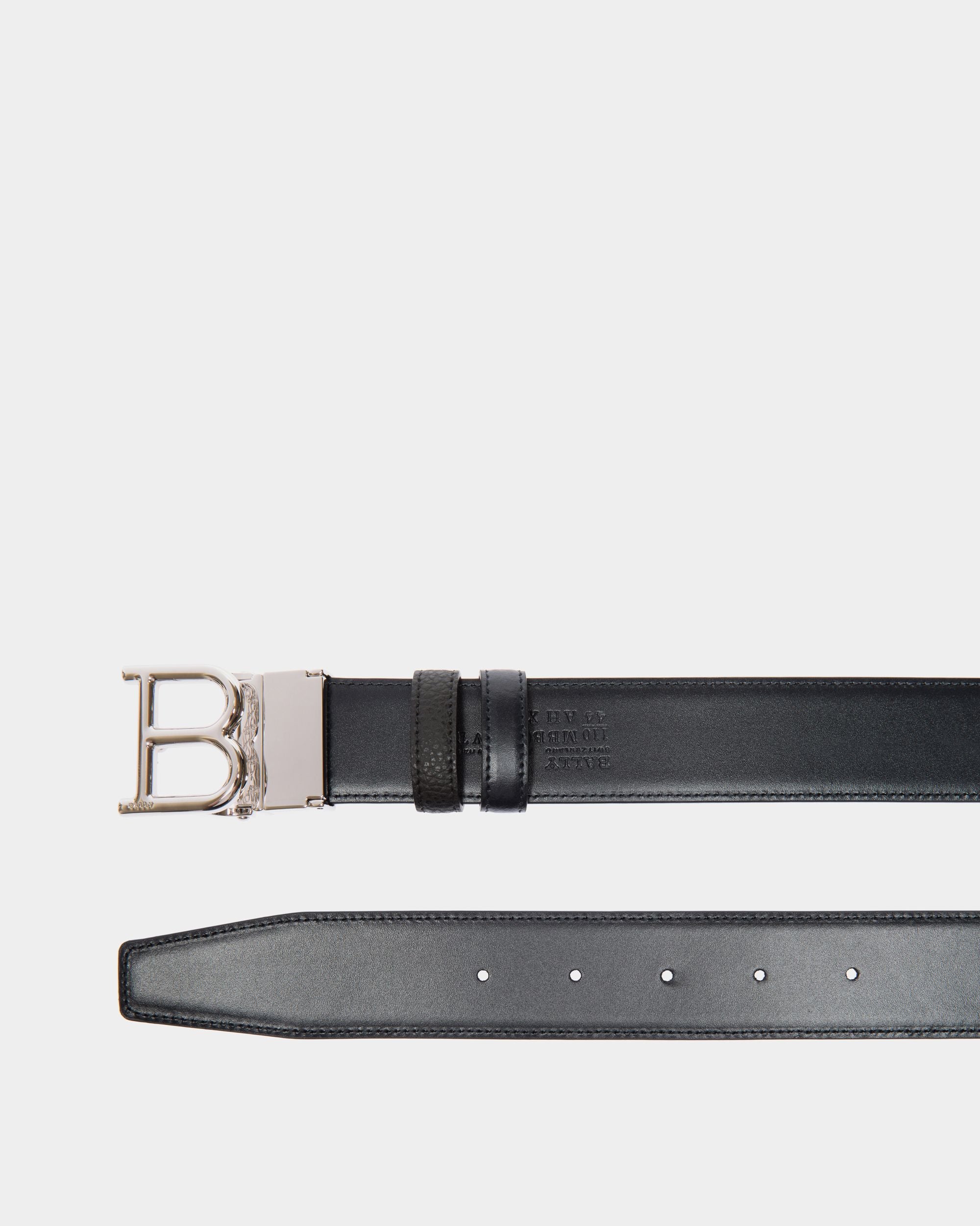 Ceinture Réversible Et Ajustable En Cuir Noir - Homme - Bally - 02