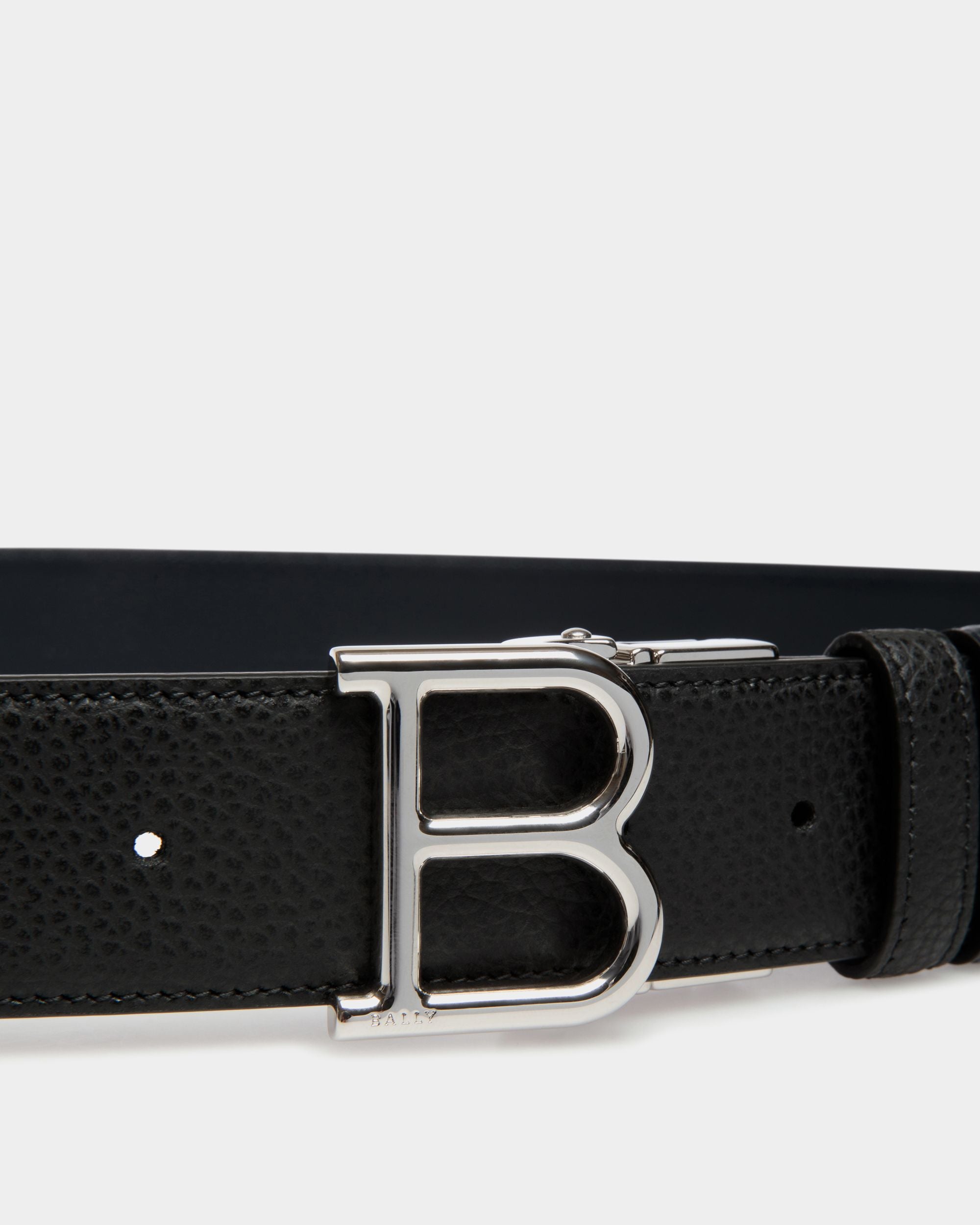Ceinture Réversible Et Ajustable En Cuir Noir - Homme - Bally - 03