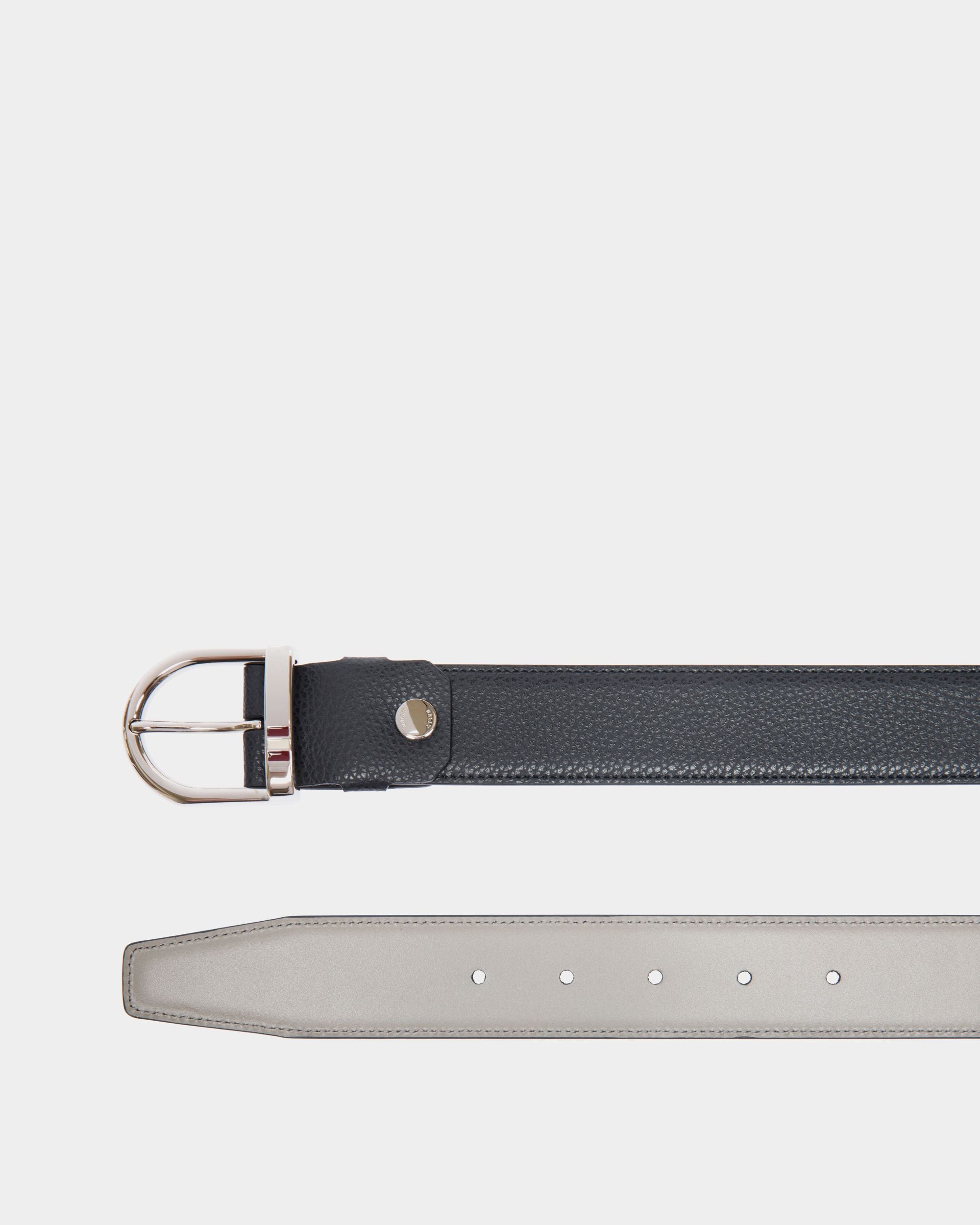 Adjustable Reversible Belt In Blue Leather - Homme - Bally - 02