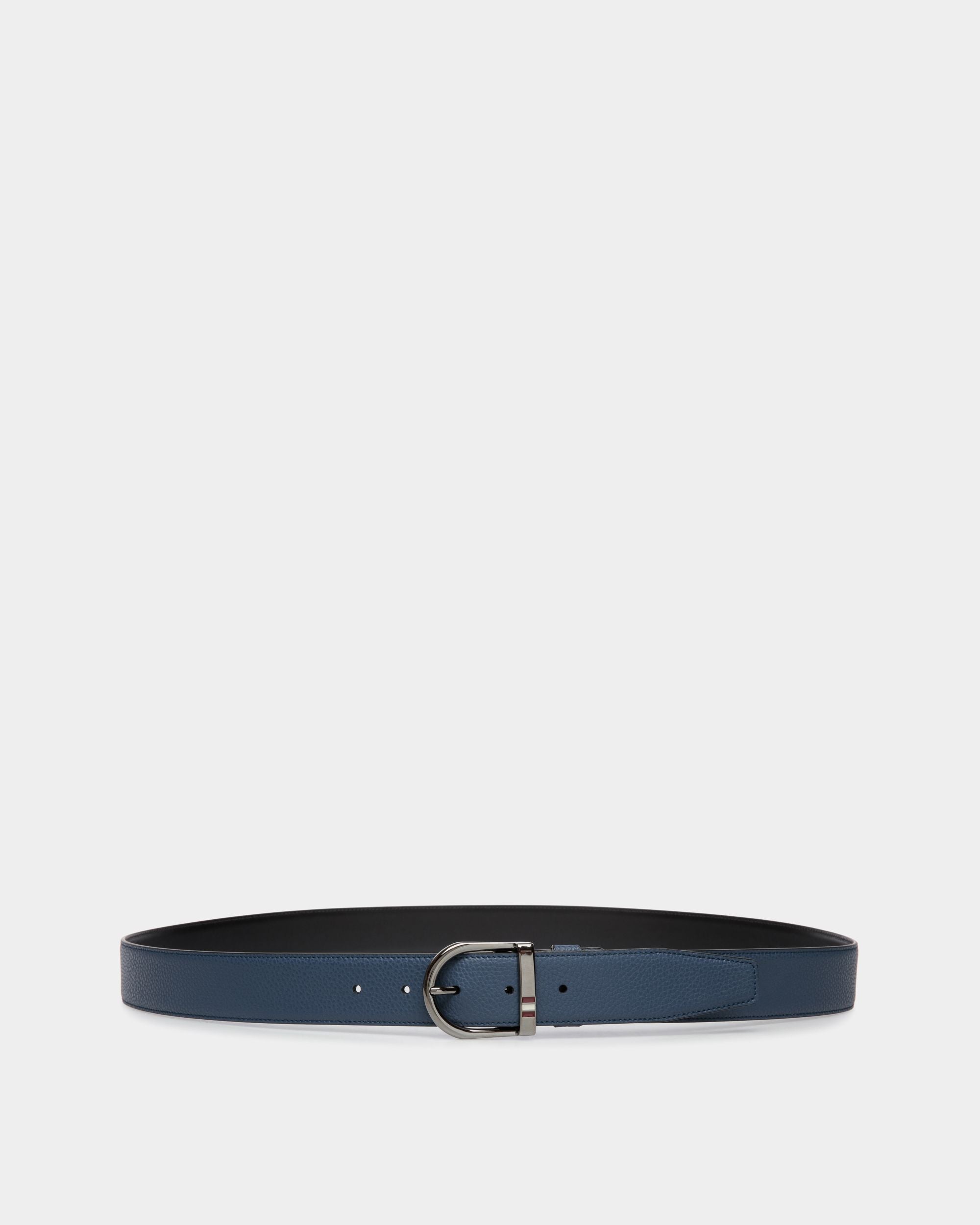 Ceinture Réversible Et Ajustable En Cuir Bleu - Homme - Bally - 01