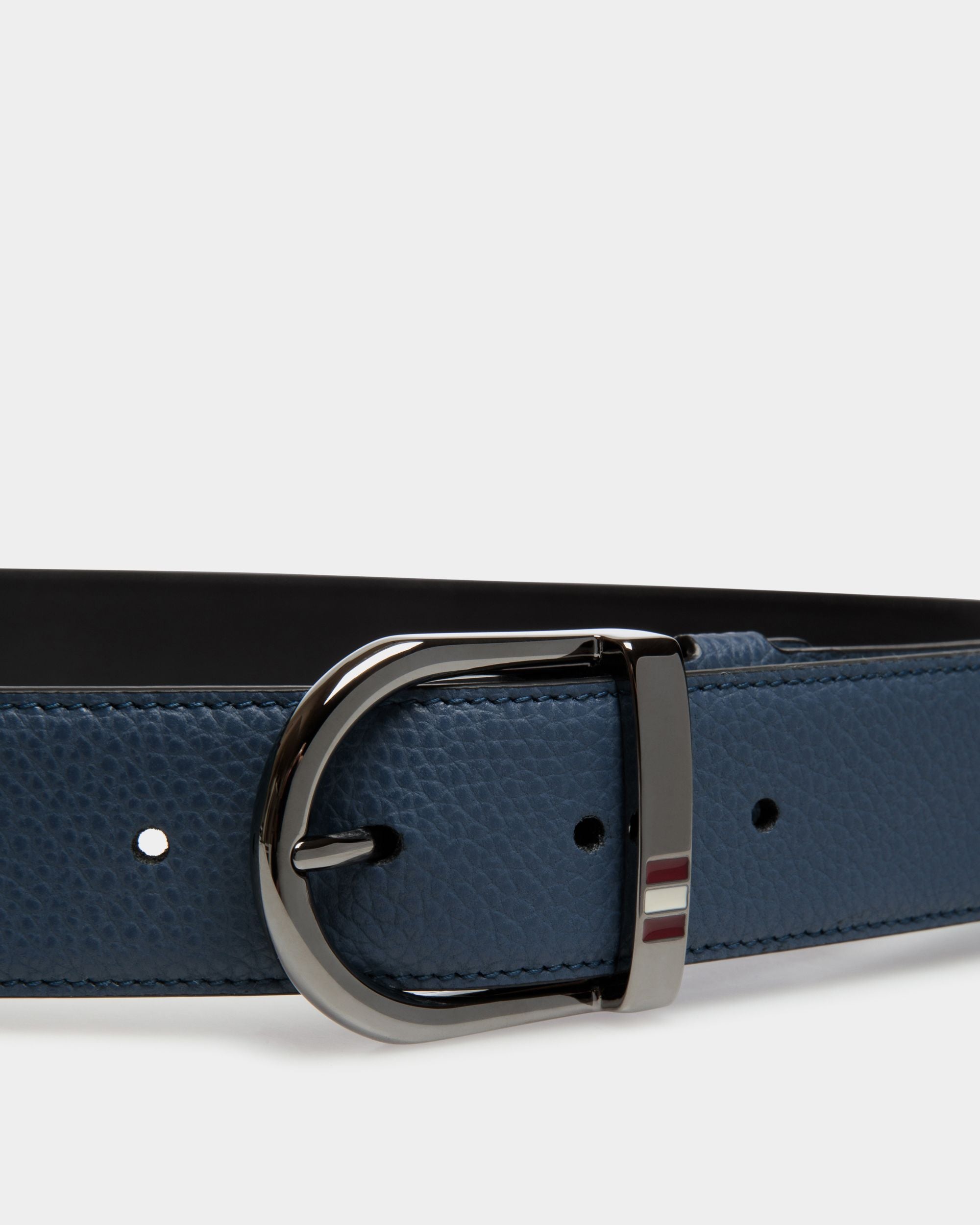 Ceinture Réversible Et Ajustable En Cuir Bleu - Homme - Bally - 03