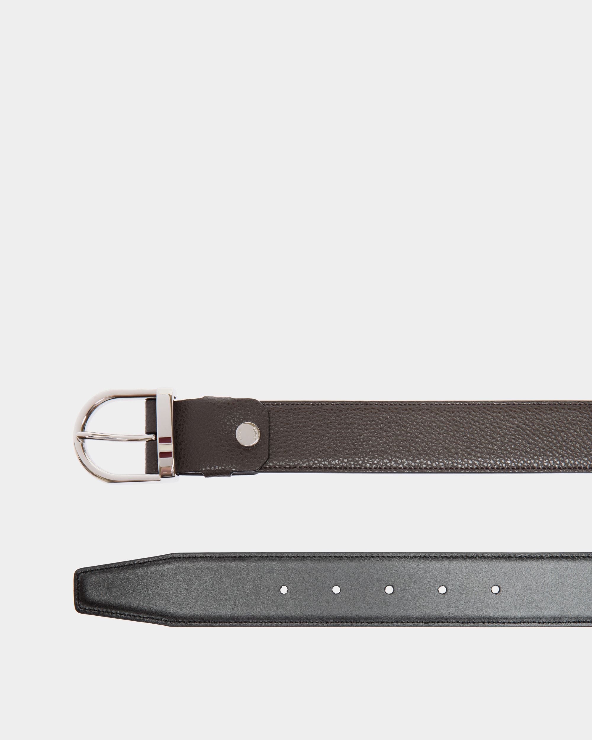 Adjustable Reversible Belt In Brown Leather - Homme - Bally - 02