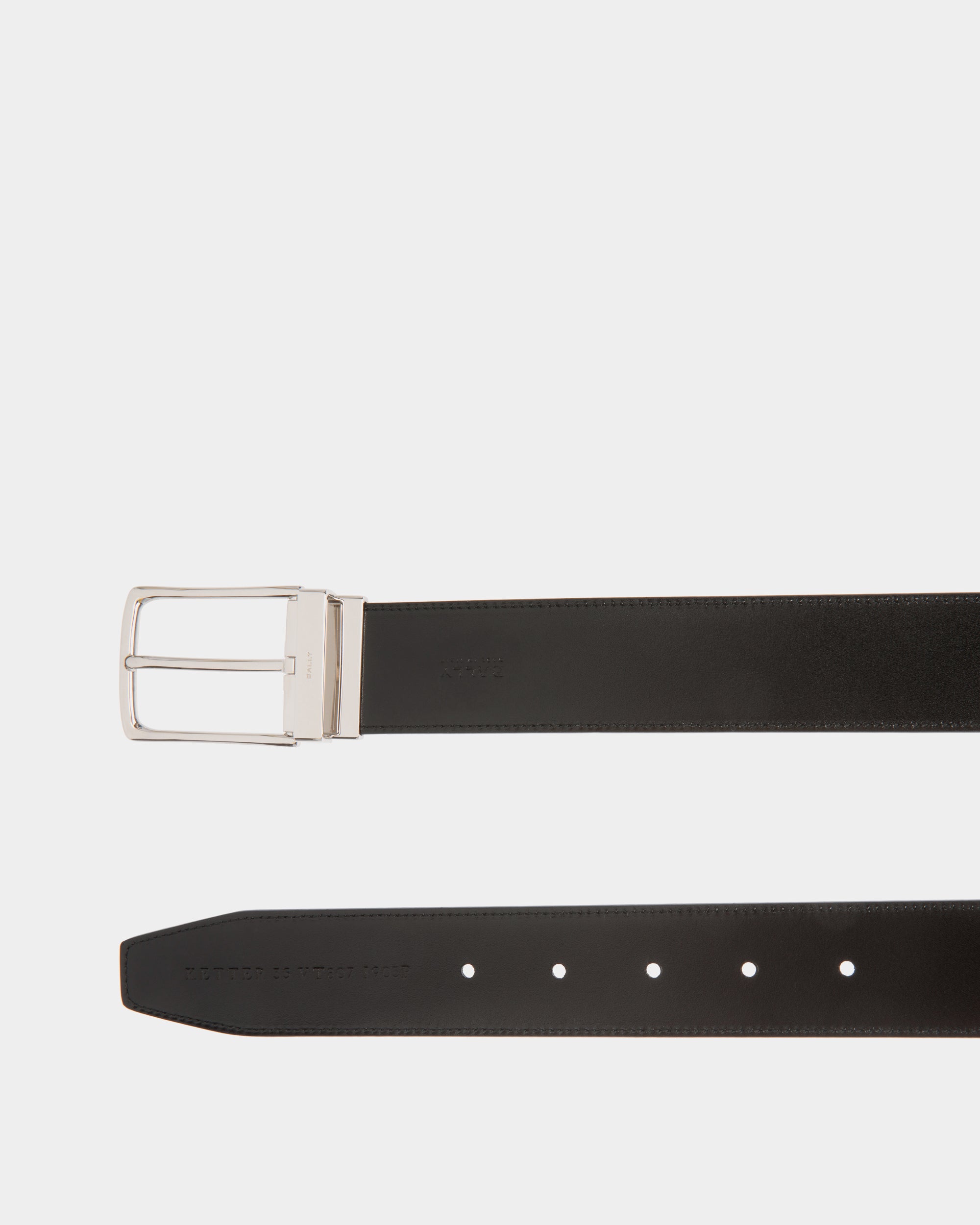 Ceinture Ketter 35 mm Réversible Et Ajustable En Cuir Noir - Homme - Bally - 03