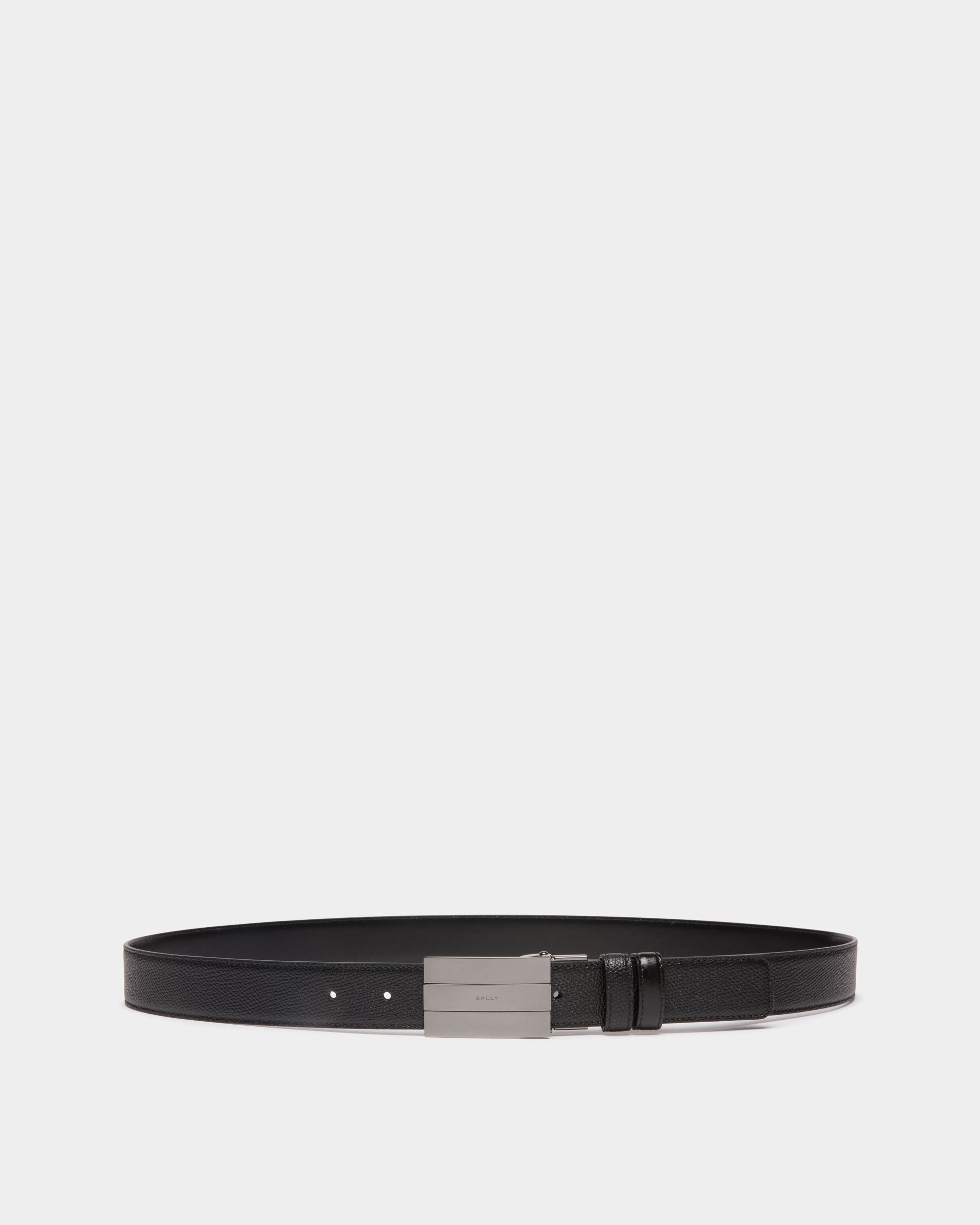 Ceinture Ollam 30 mm Réversible Et Ajustable En Cuir Noir - Homme - Bally - 01