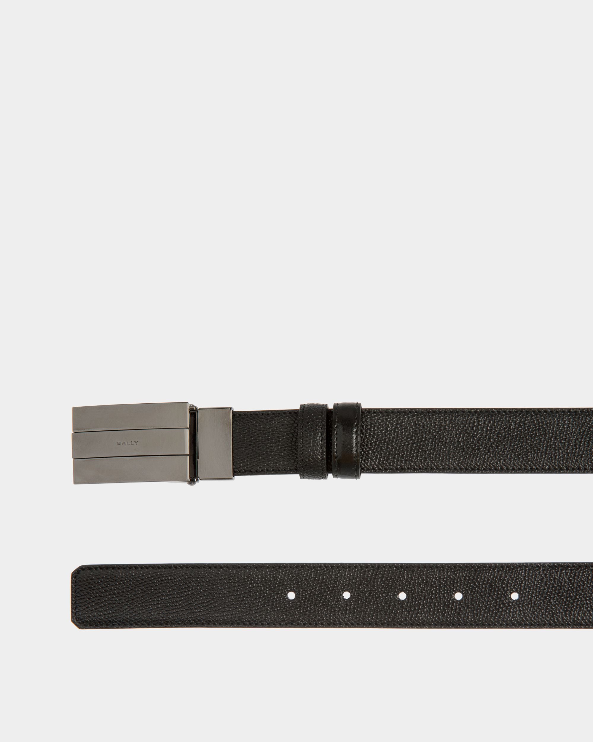 Ceinture Ollam 30 mm Réversible Et Ajustable En Cuir Noir - Homme - Bally - 02
