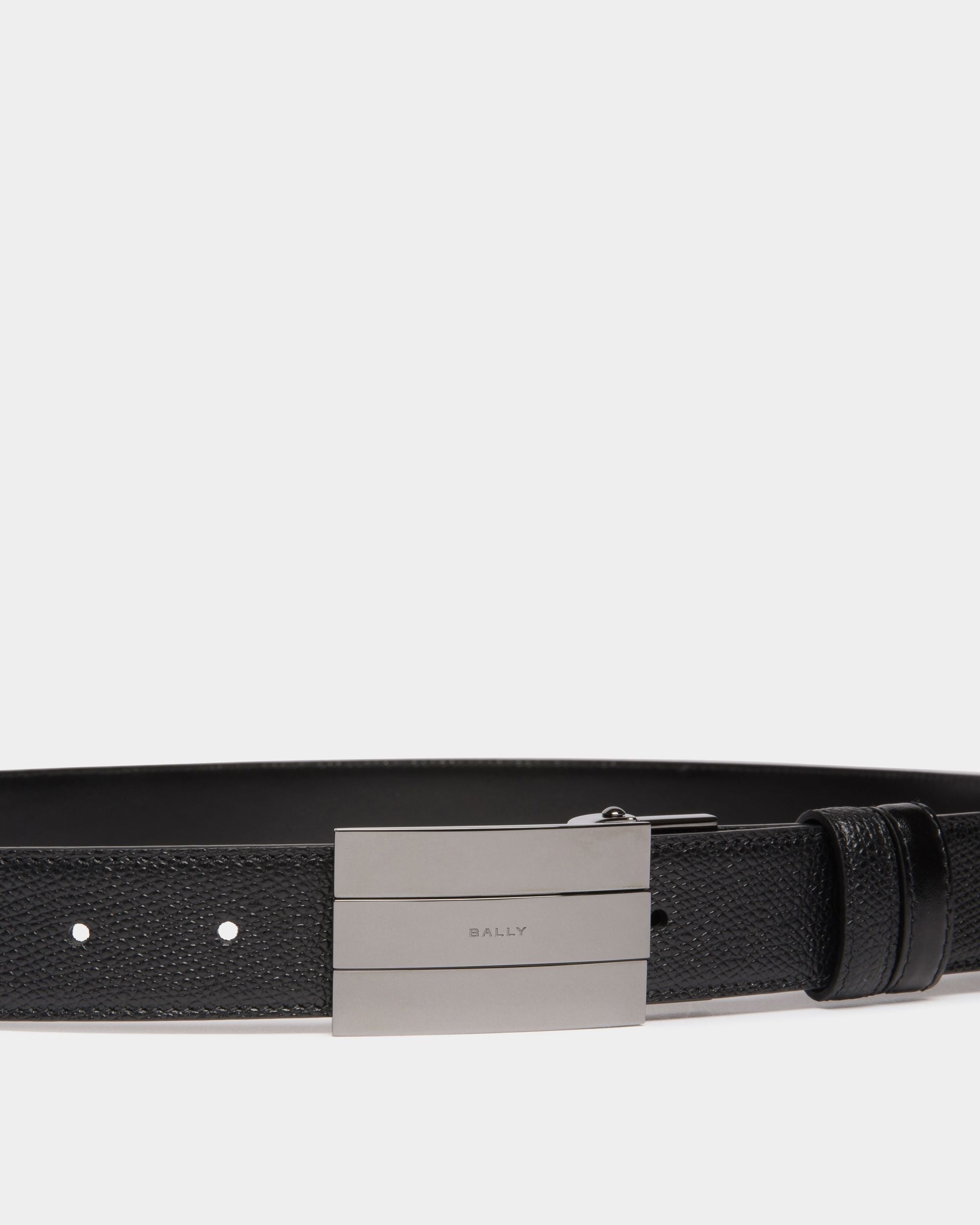 Ceinture Ollam 30 mm Réversible Et Ajustable En Cuir Noir - Homme - Bally - 03